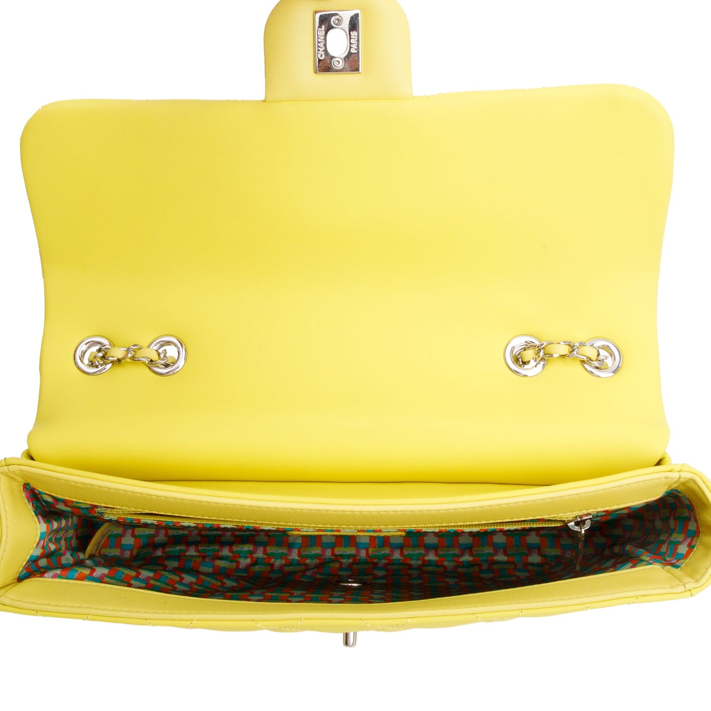 Chanel Yellow Quilted Lambskin Leather Medium Rain Flap Bag