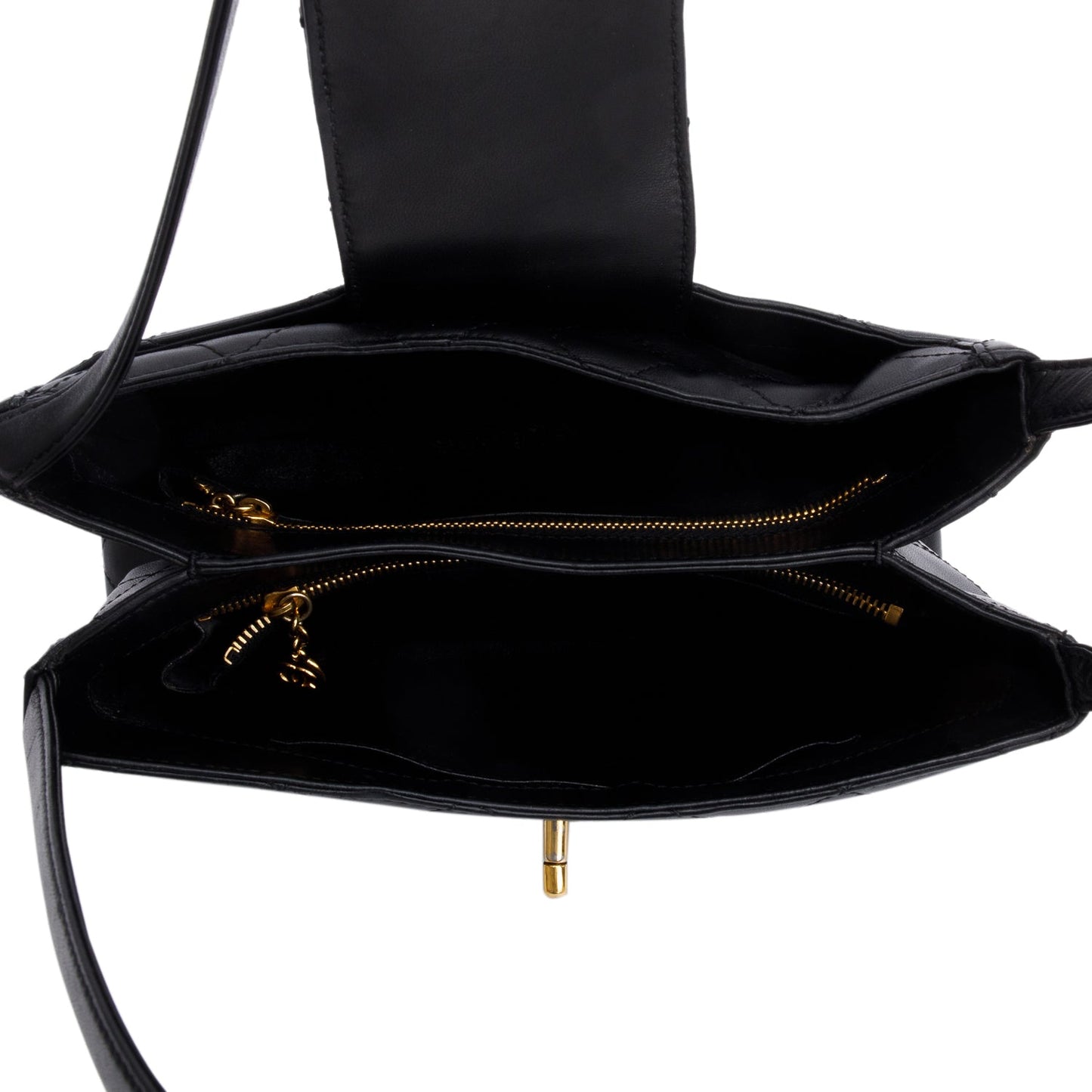 Chanel Black Quilted Calfskin Leather CC Shoulder Bag