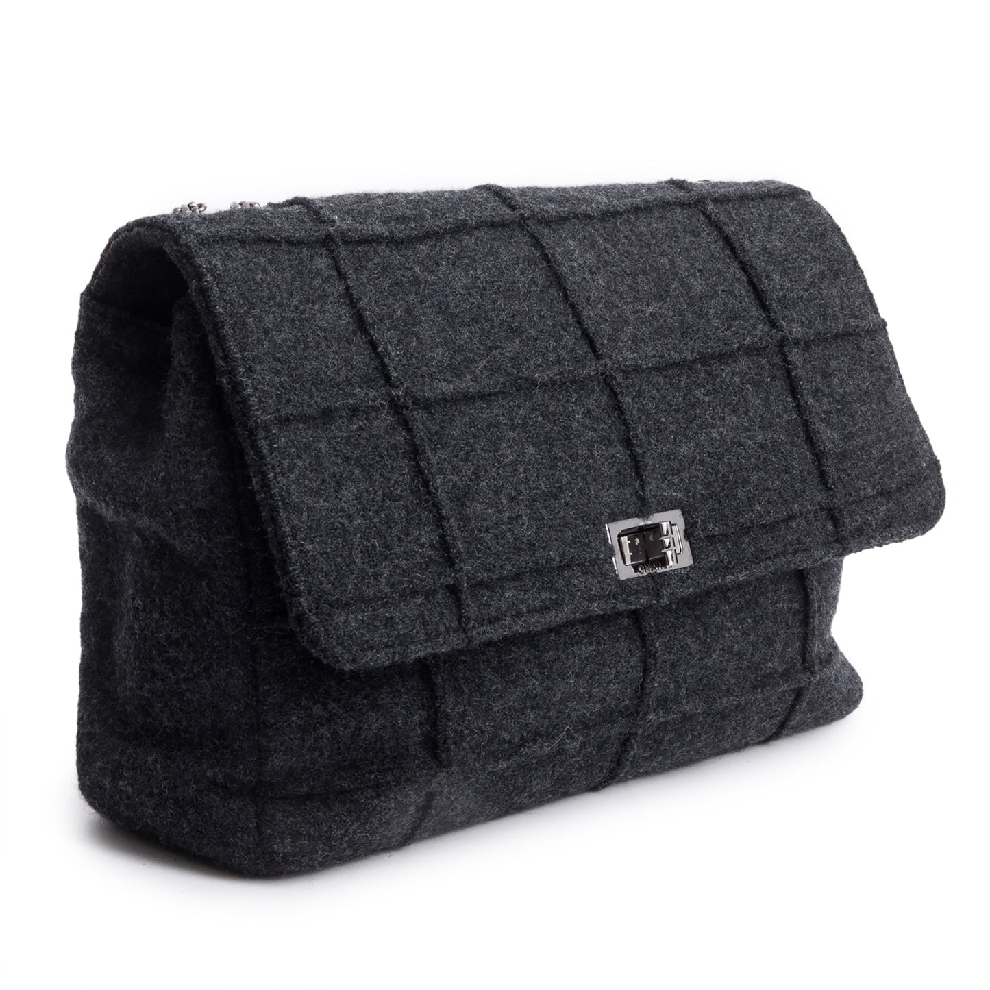 Chanel Grey Wool Identification Reissue Flap Bag