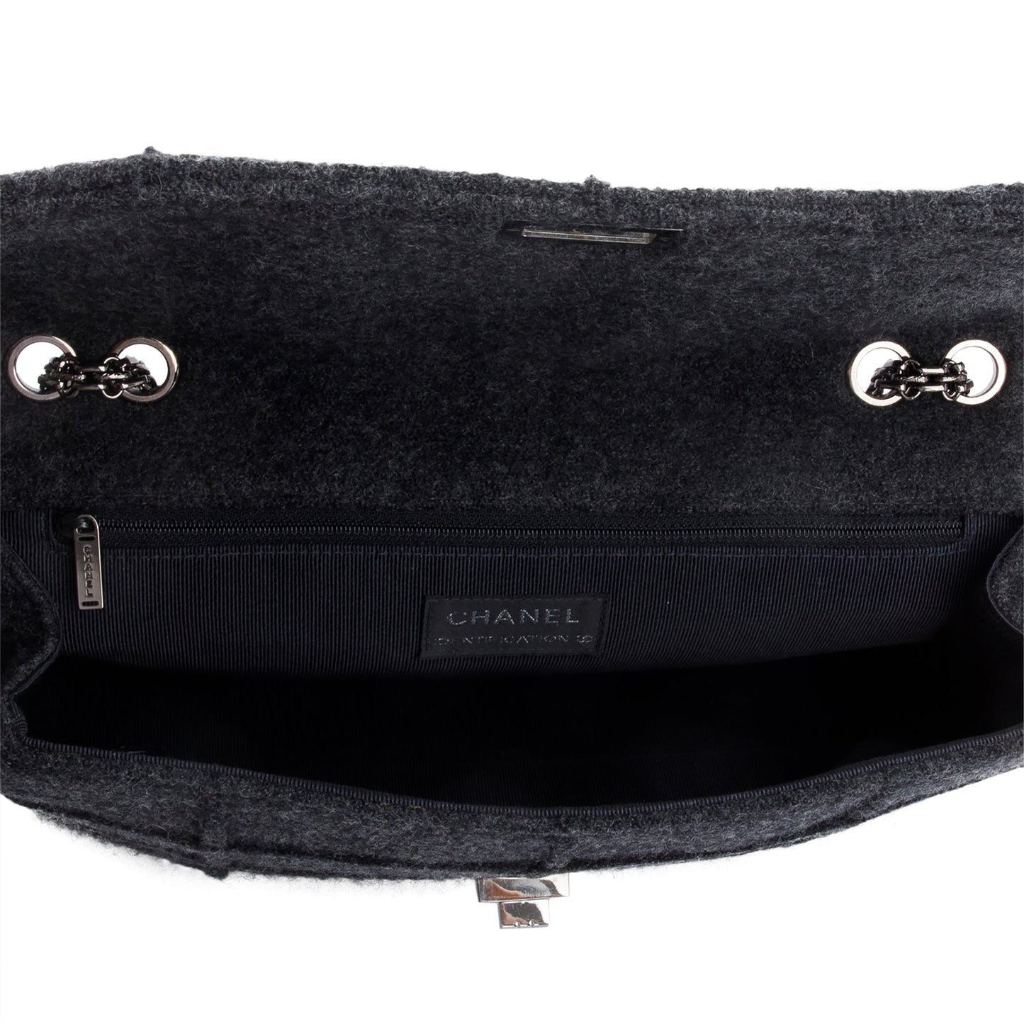 Chanel Grey Wool Identification Reissue Flap Bag