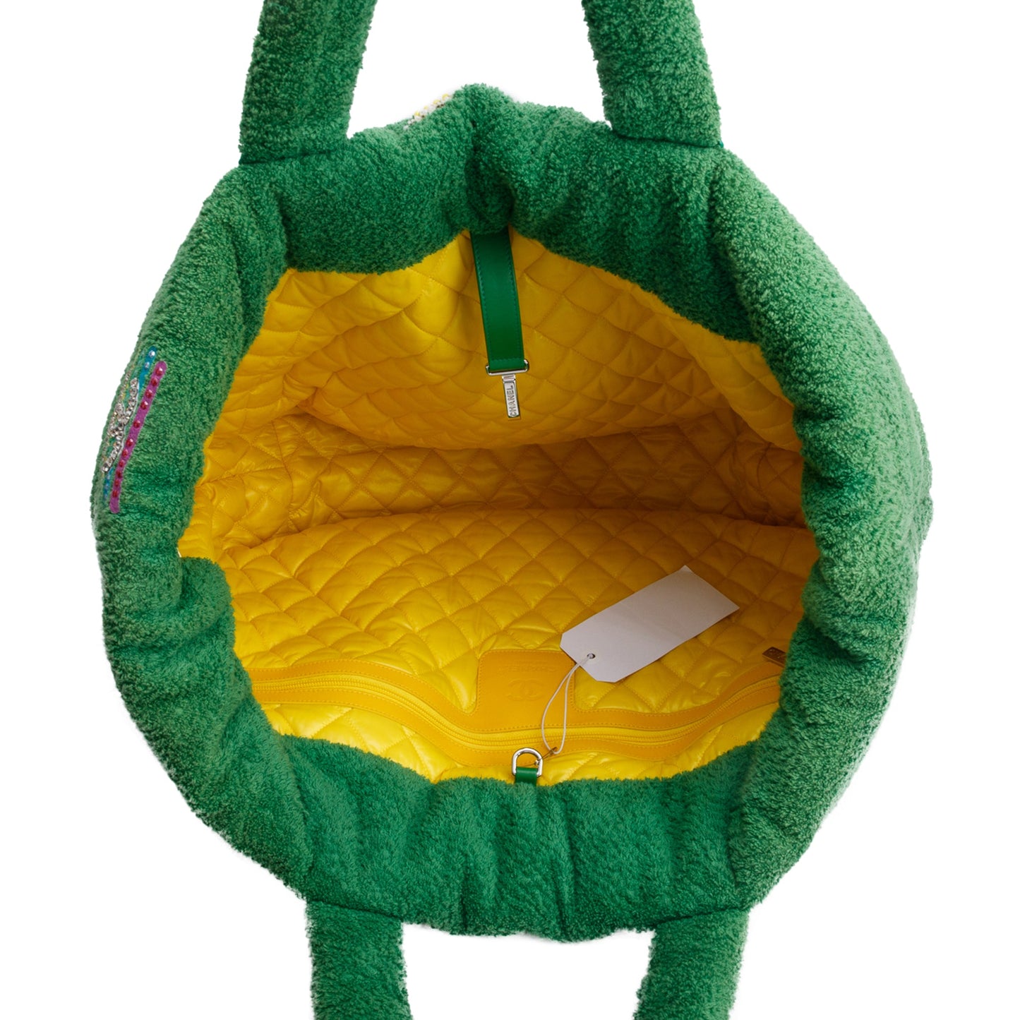 Chanel x Pharrell Williams Green Terry Cloth Coco Cocoon Tote