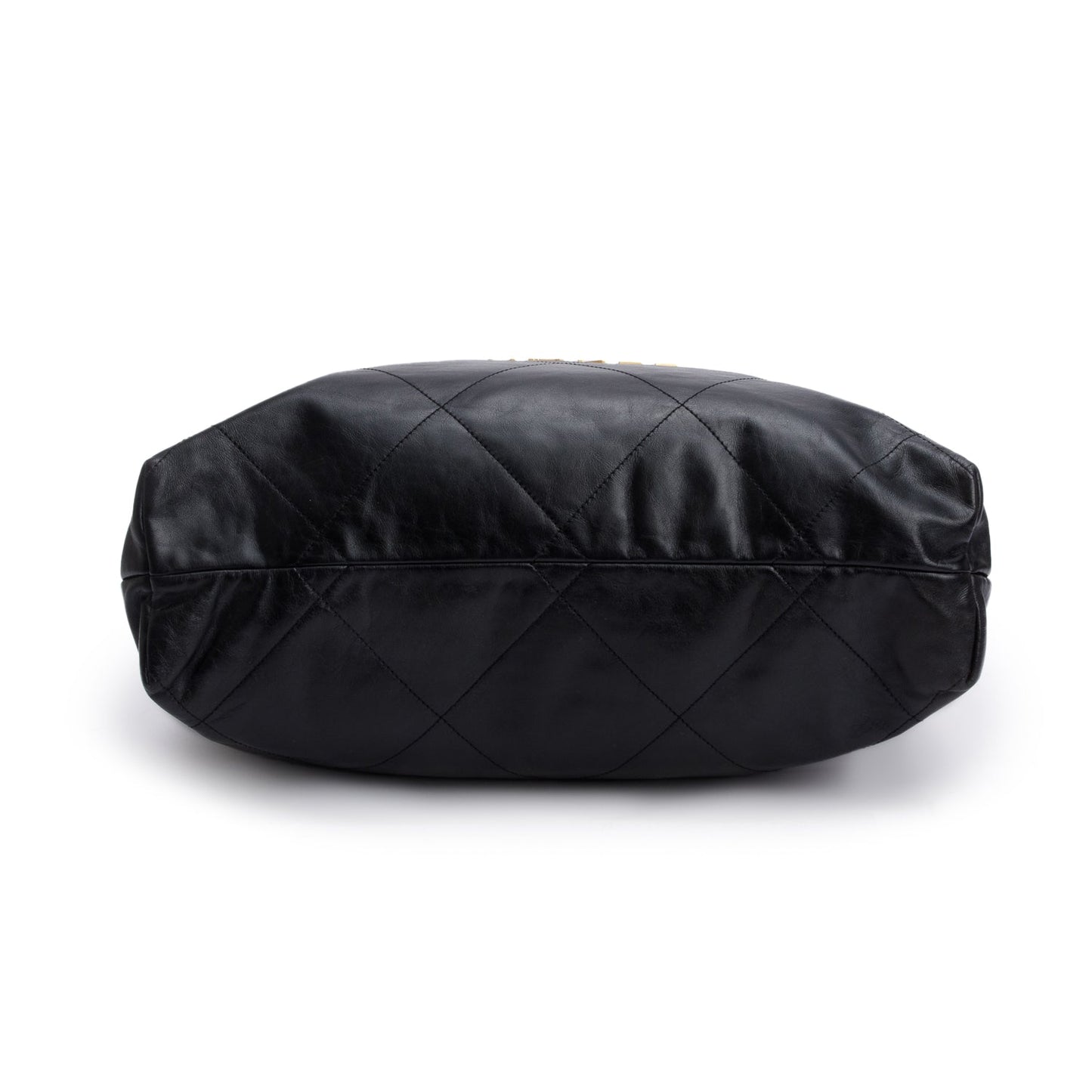 Chanel Black Shiny Calfskin Leather Chanel 22 Hobo