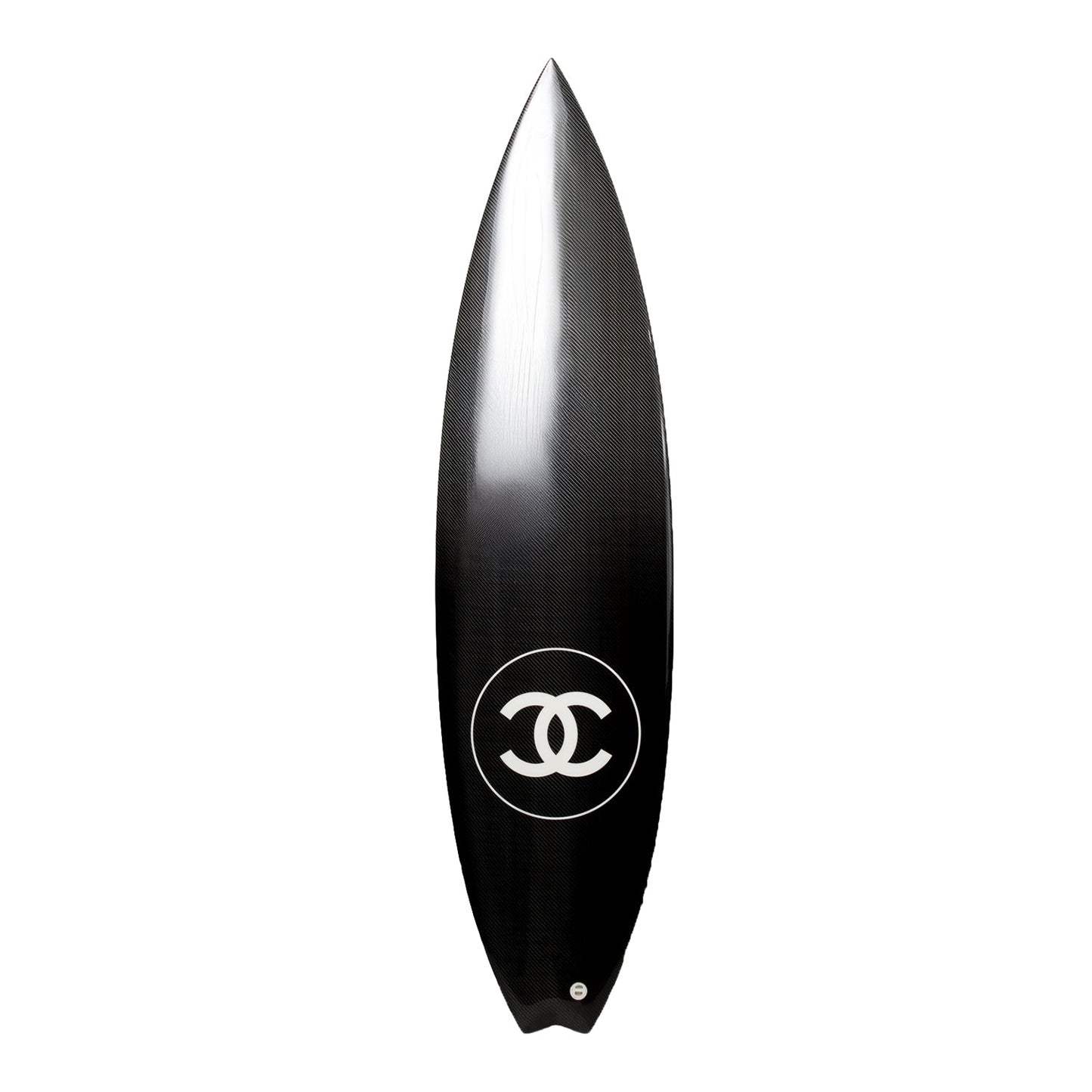 Chanel x Phillip Barland Black & White Carbon Fiber, Polyurethane and Fiberglass CC Surfboard