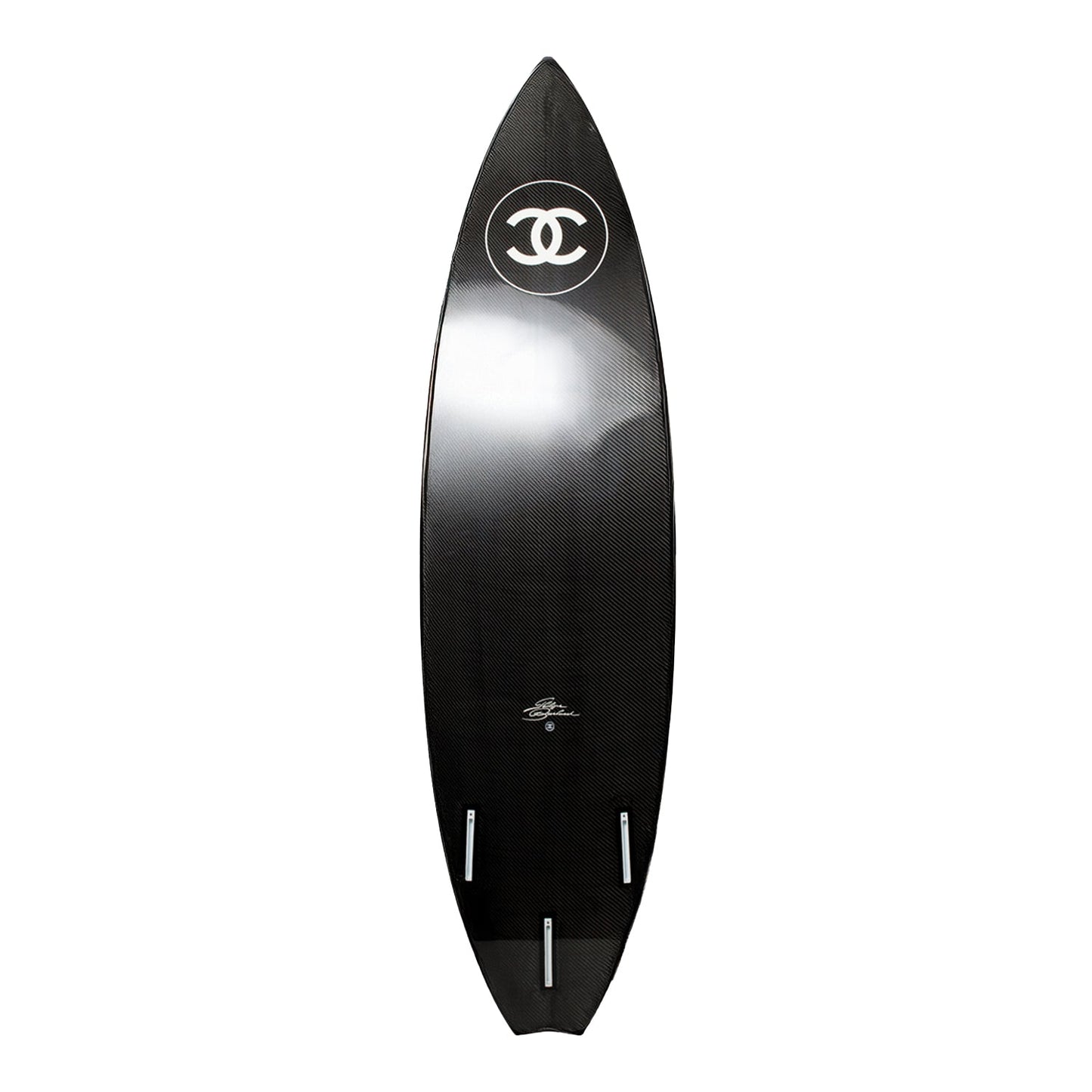 Chanel x Phillip Barland Black & White Carbon Fiber, Polyurethane and Fiberglass CC Surfboard