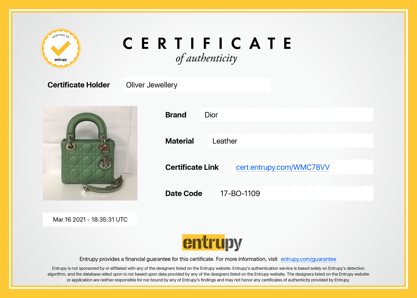 Christian Dior 2019 Mini Lady Dior Bag