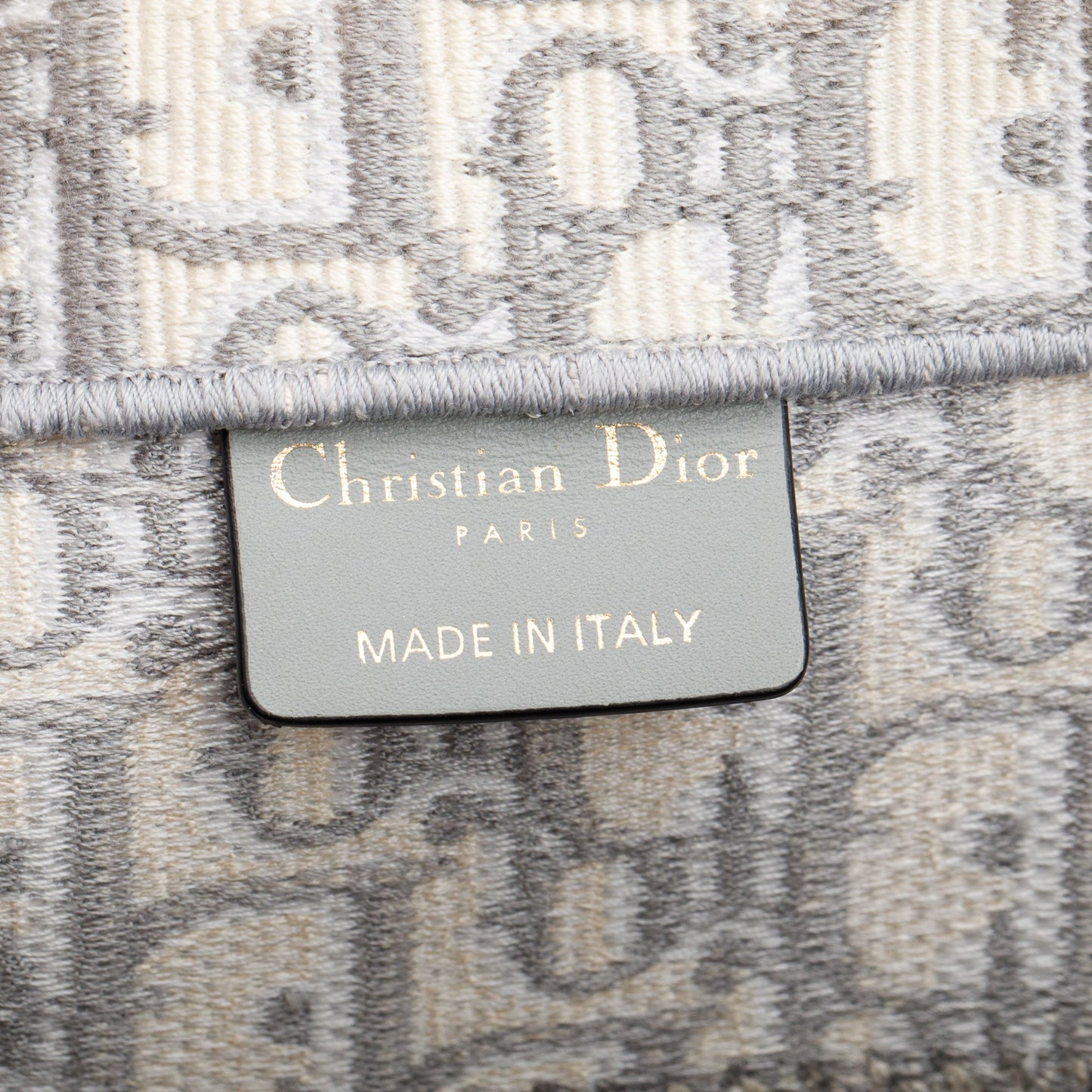 Christian Dior 2020 Grey Oblique Embossed Leather Medium Book Tote