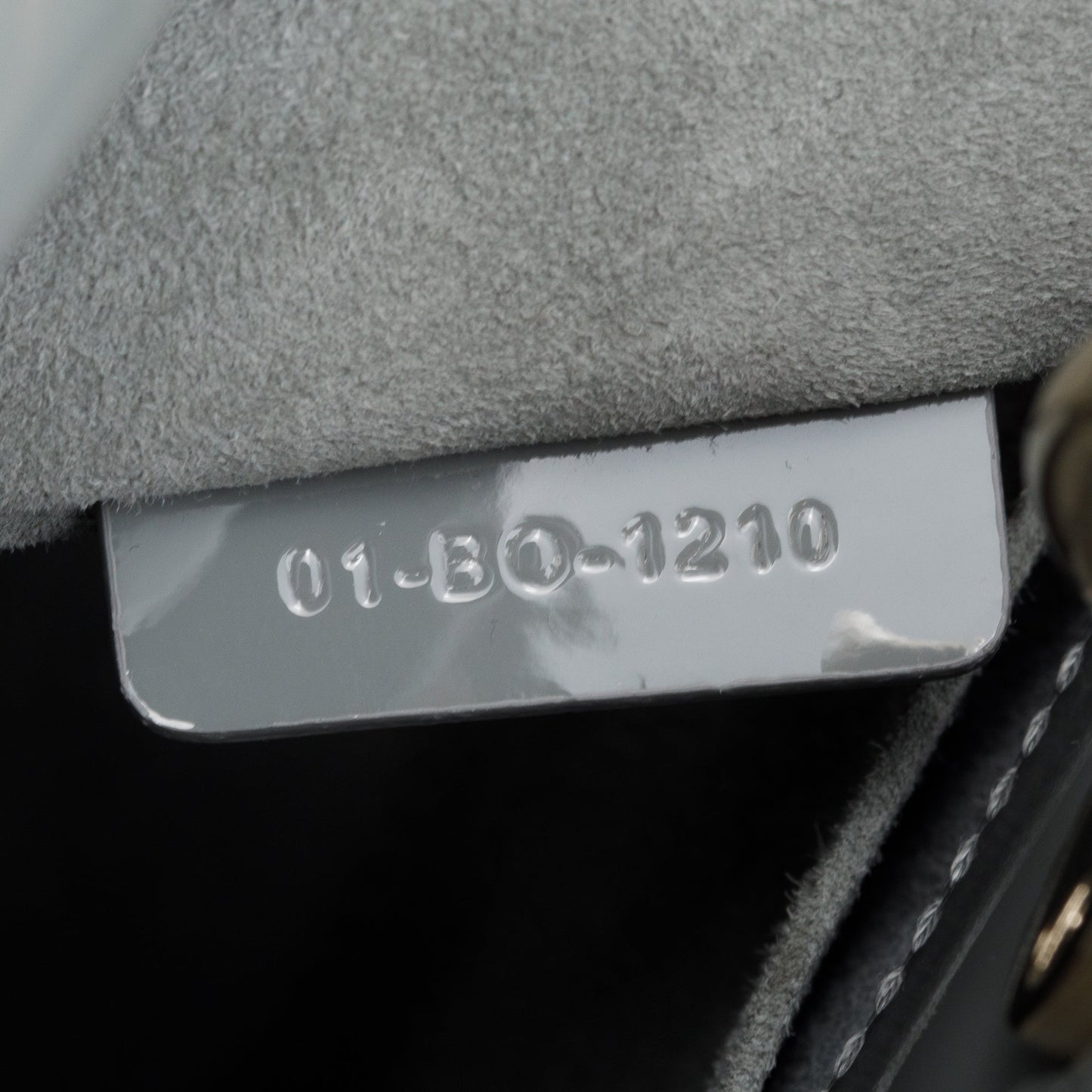 Christian Dior 2020 Grey Patent Cannage Leather Small Lady Dior Bag