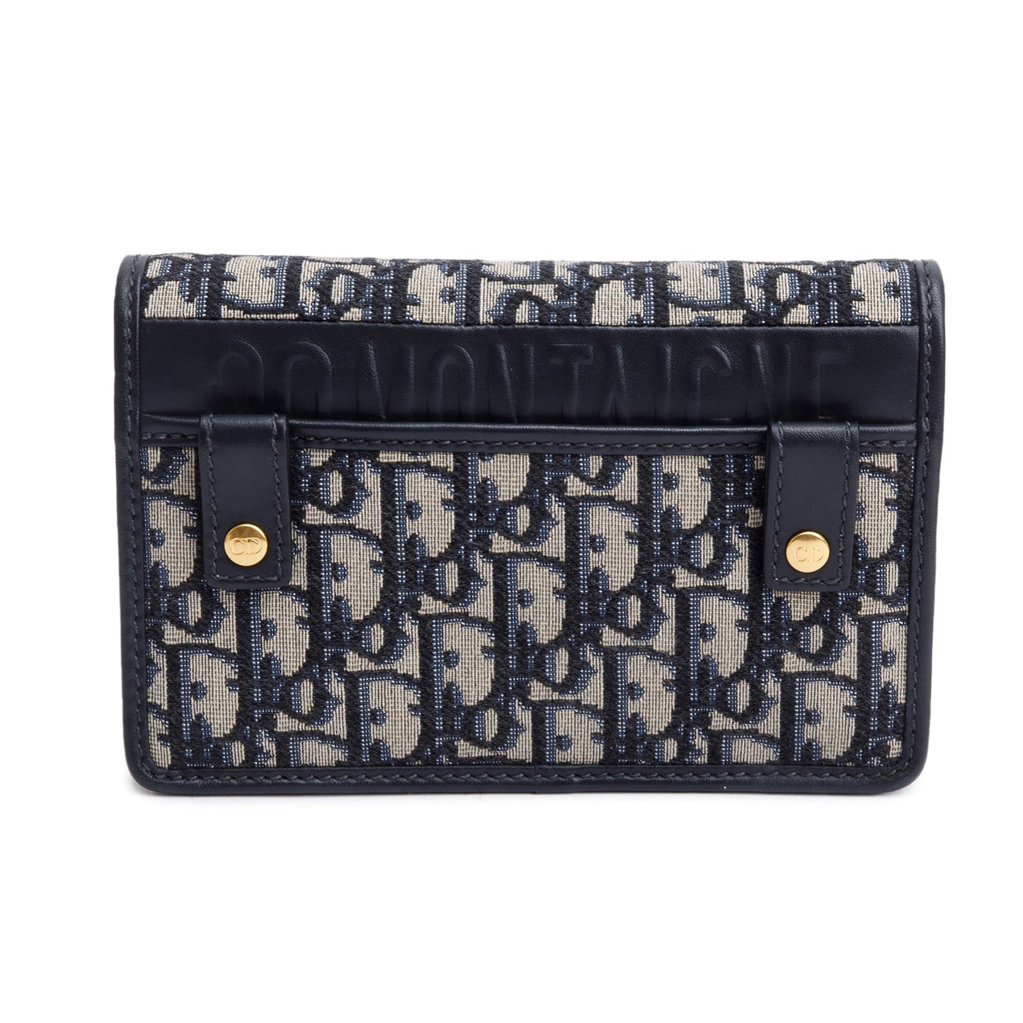 Christian Dior 2020 Navy Oblique 30 Montaigne 2-In-1 Pouch Bag