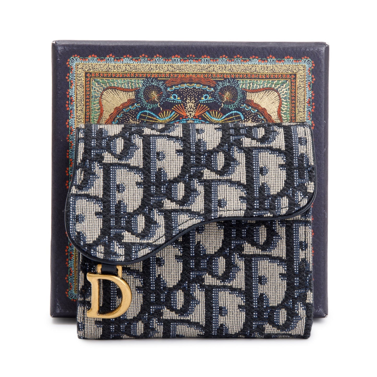 Christian Dior 2020 Oblique Saddle Compact Wallet