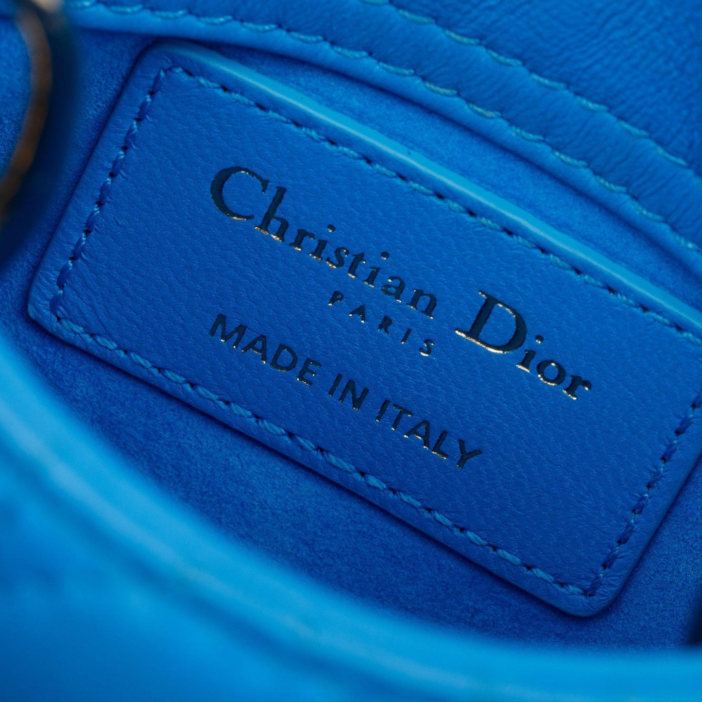 Christian Dior 2021 Blue Leather Micro Lady Dior Bag