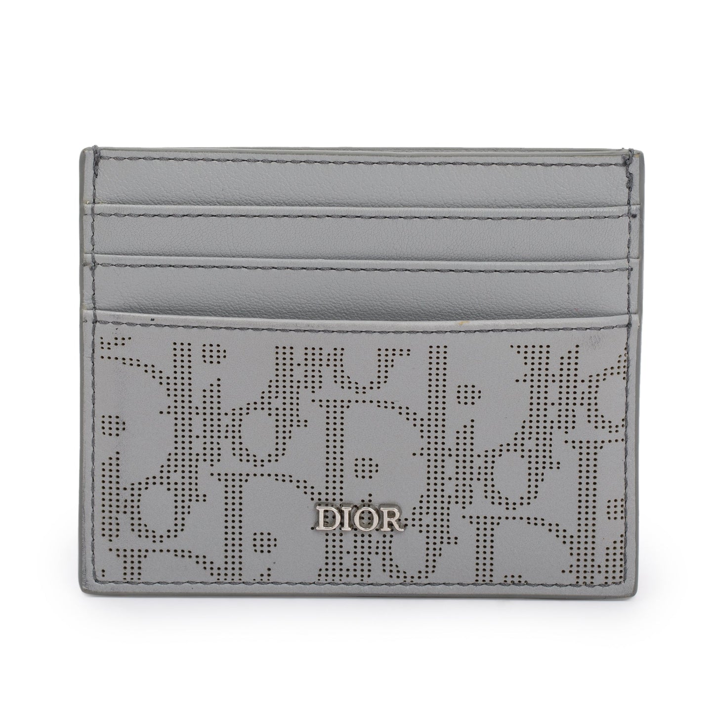 Christian Dior 2021 Grey Oblique Galaxy Leather Card Holder