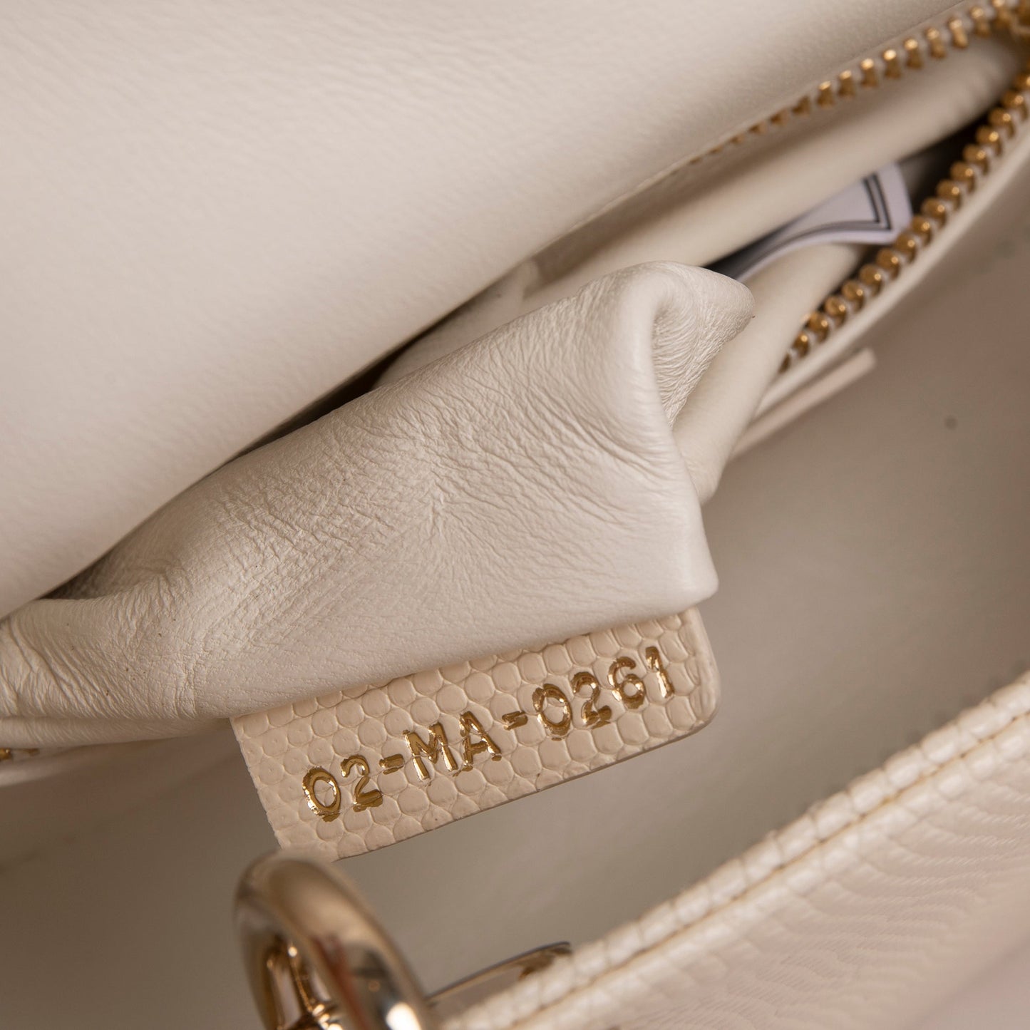 Christian Dior 2021 White Lizard Mini Lady Dior Bag