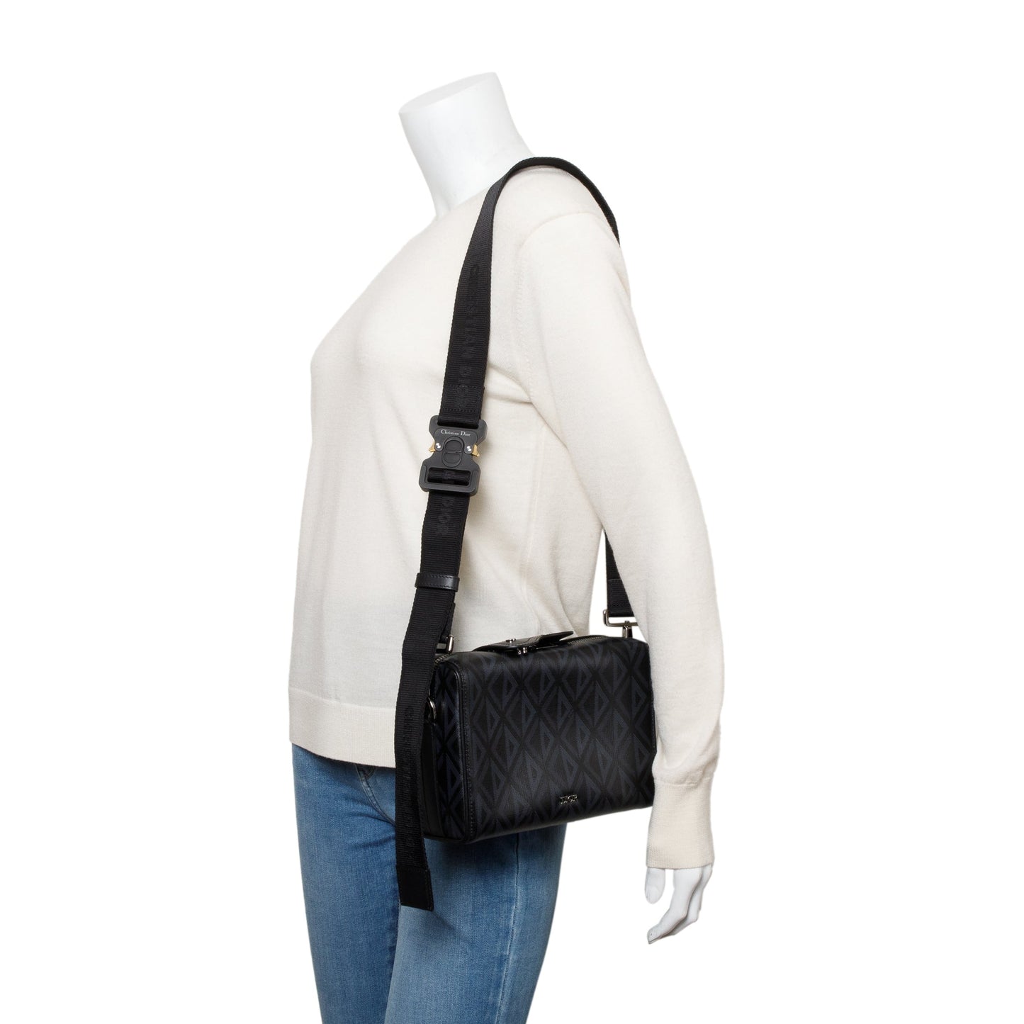 Christian Dior 2022 Black CD Diamond Coated Canvas Lingot 22