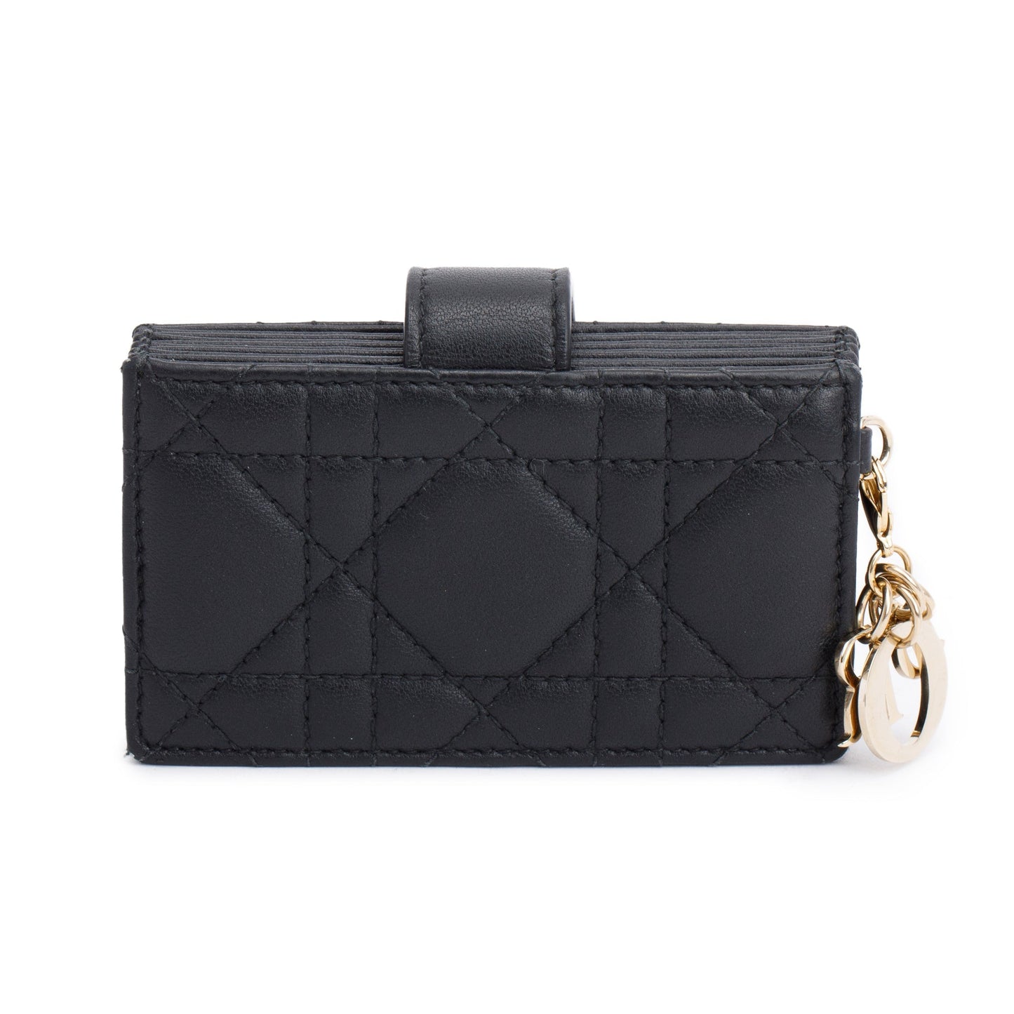Christian Dior 2022 Black Cannage Leather Lady Dior Jasmin Card Holder
