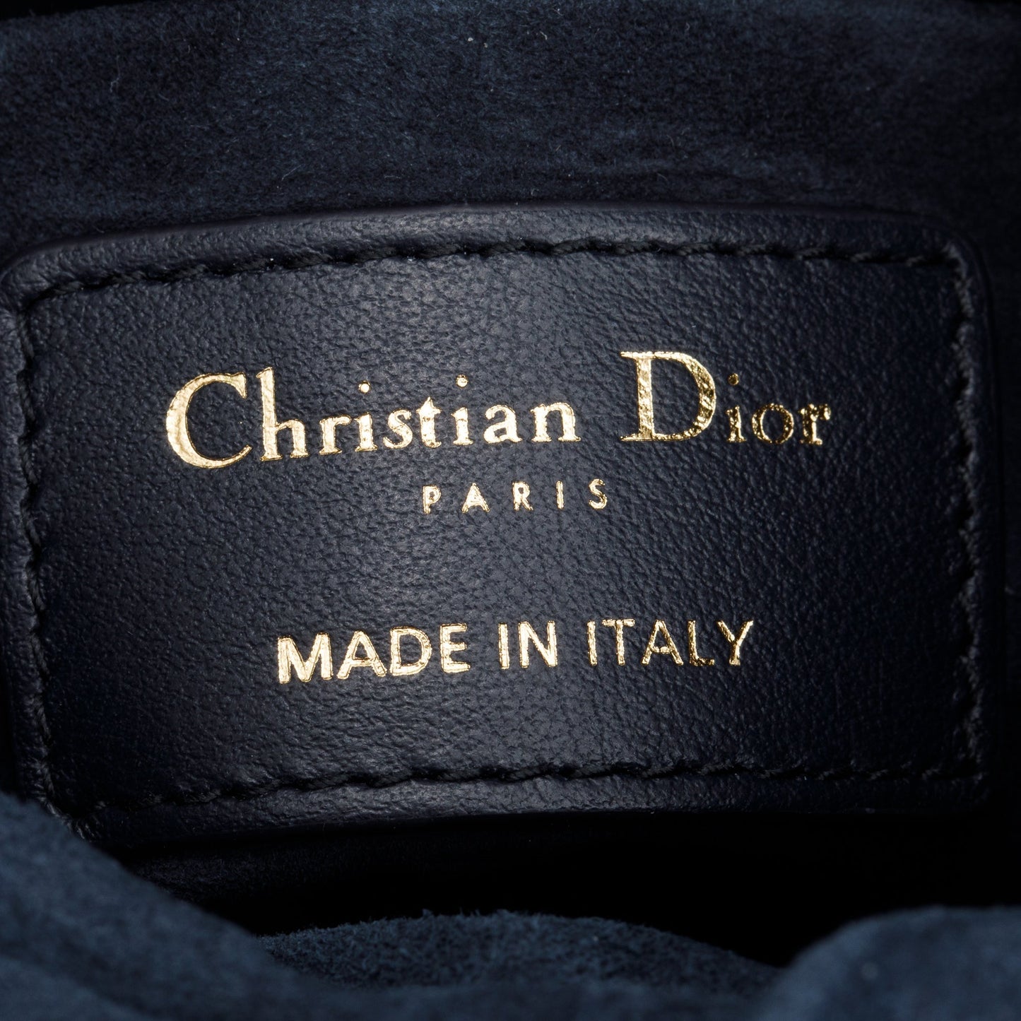 Christian Dior 2022 Black Lambskin Leather Micro Vibe Drawstring Bucket Bag