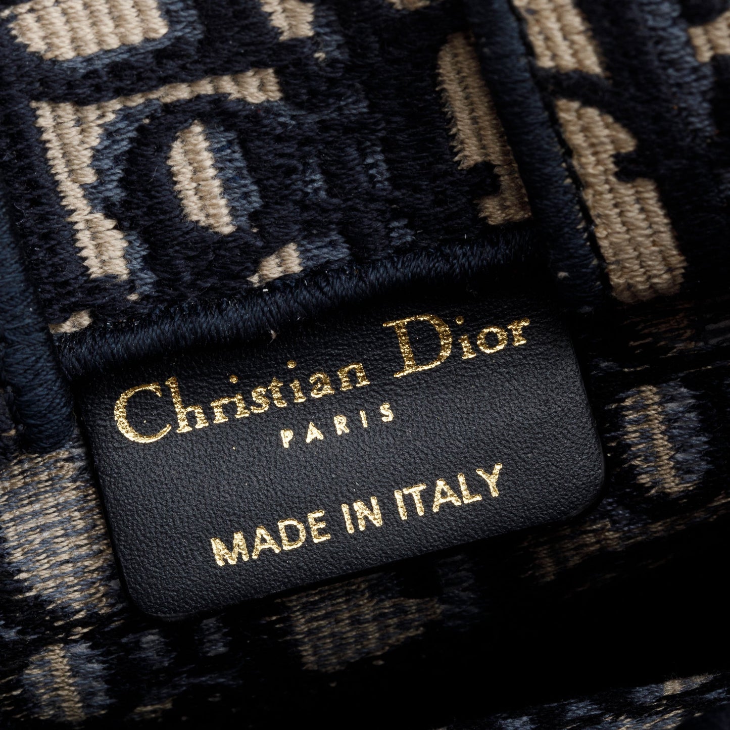 Christian Dior 2022 Blue Oblique Embroidery Mini Vertical Book Tote