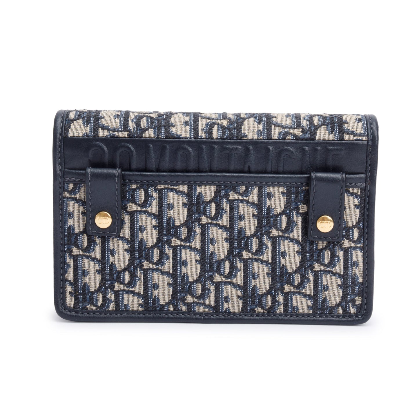 Christian Dior 2022 Navy Oblique 30 Montaigne 2-In-1 Pouch Bag