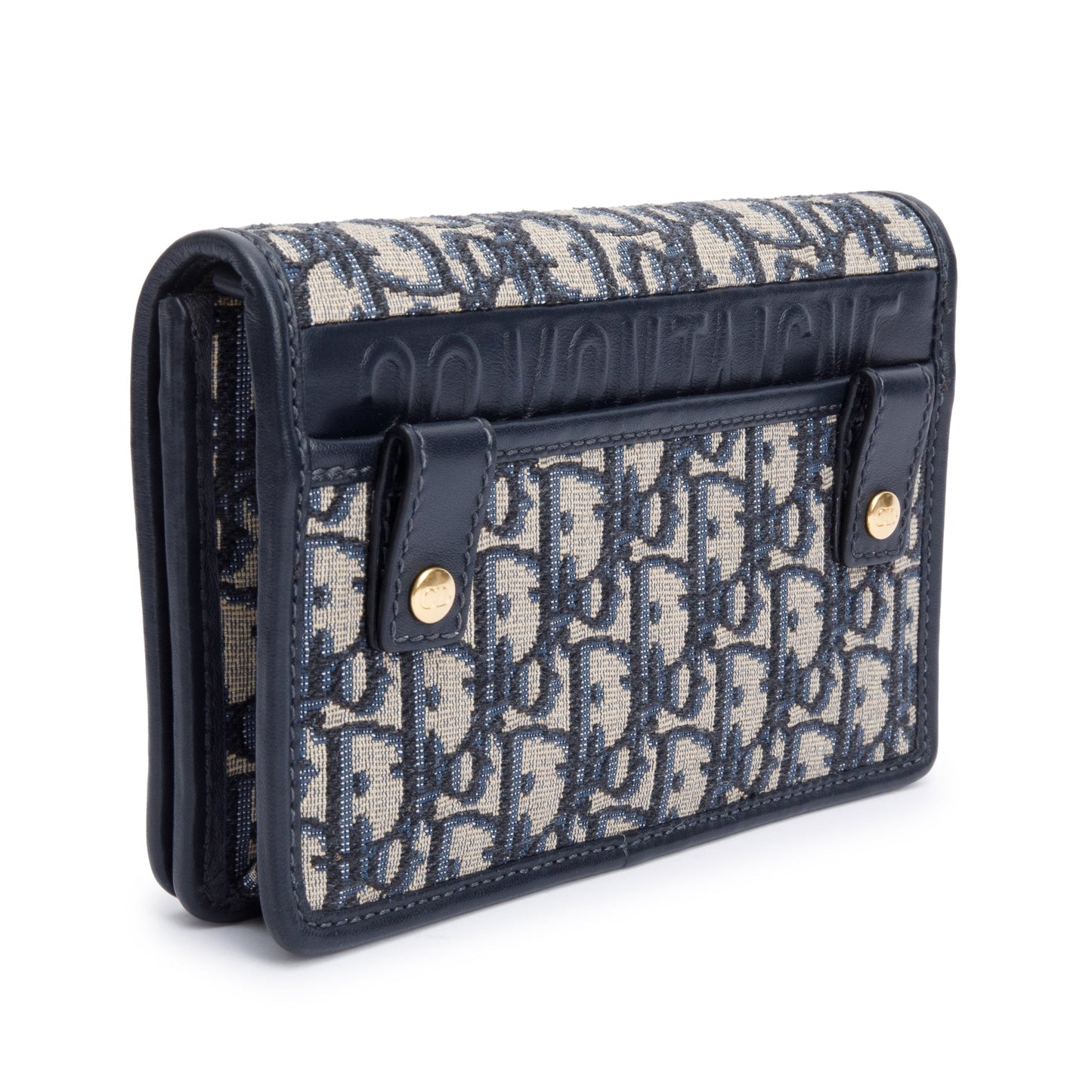 Christian Dior 2022 Navy Oblique 30 Montaigne 2-In-1 Pouch Bag