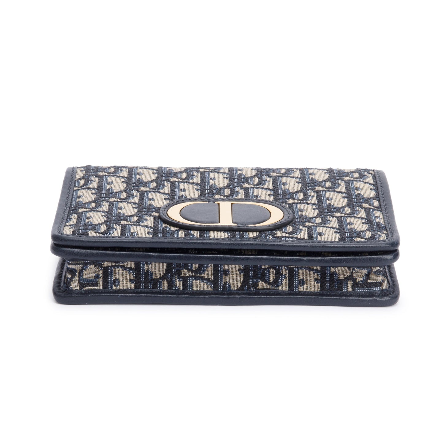 Christian Dior 2022 Navy Oblique 30 Montaigne 2-In-1 Pouch Bag