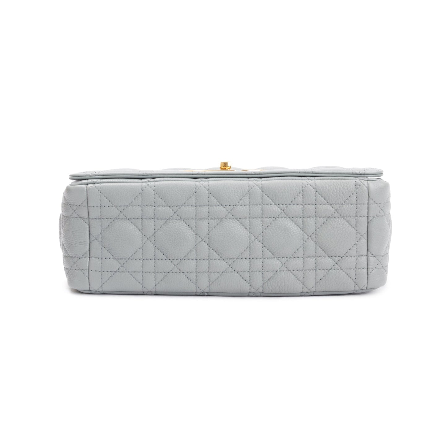 Christian Dior 2022 Stone Gray Supple Cannage Calfskin Leather Medium Dior Caro Bag