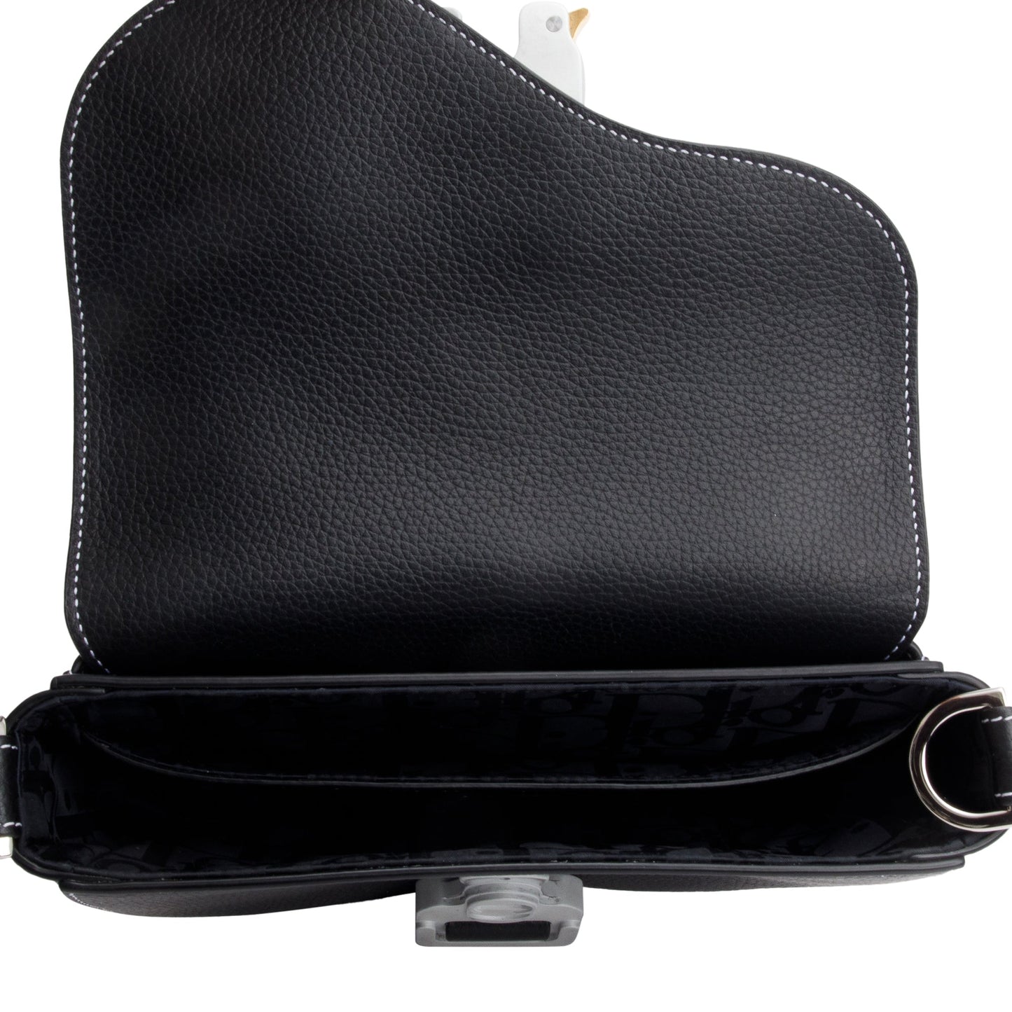 Christian Dior 2023 Black Calfskin Leather Mini Saddle Messenger Bag