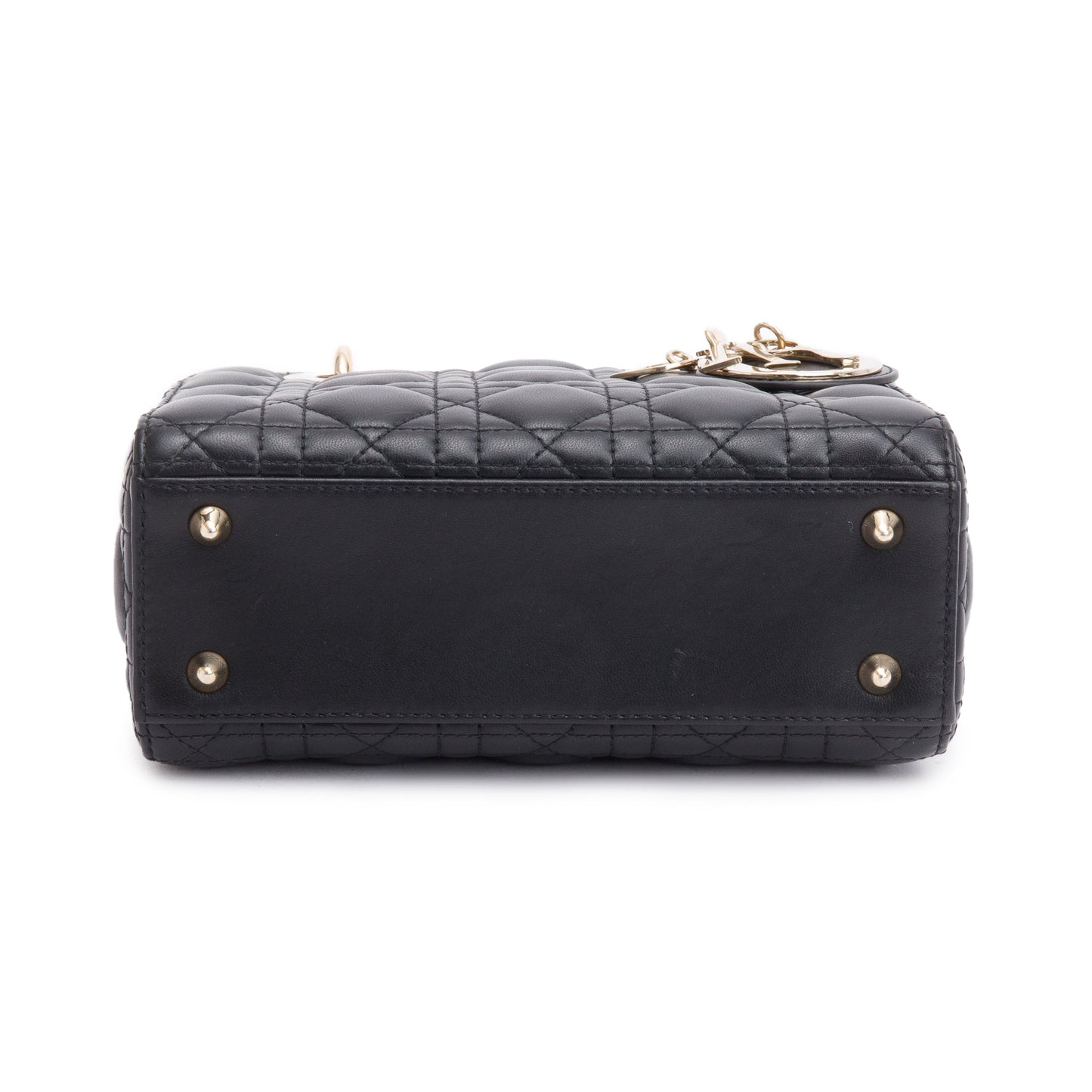 Christian Dior 2023 Black Cannage Lambskin Leather Small Lady Dior Bag