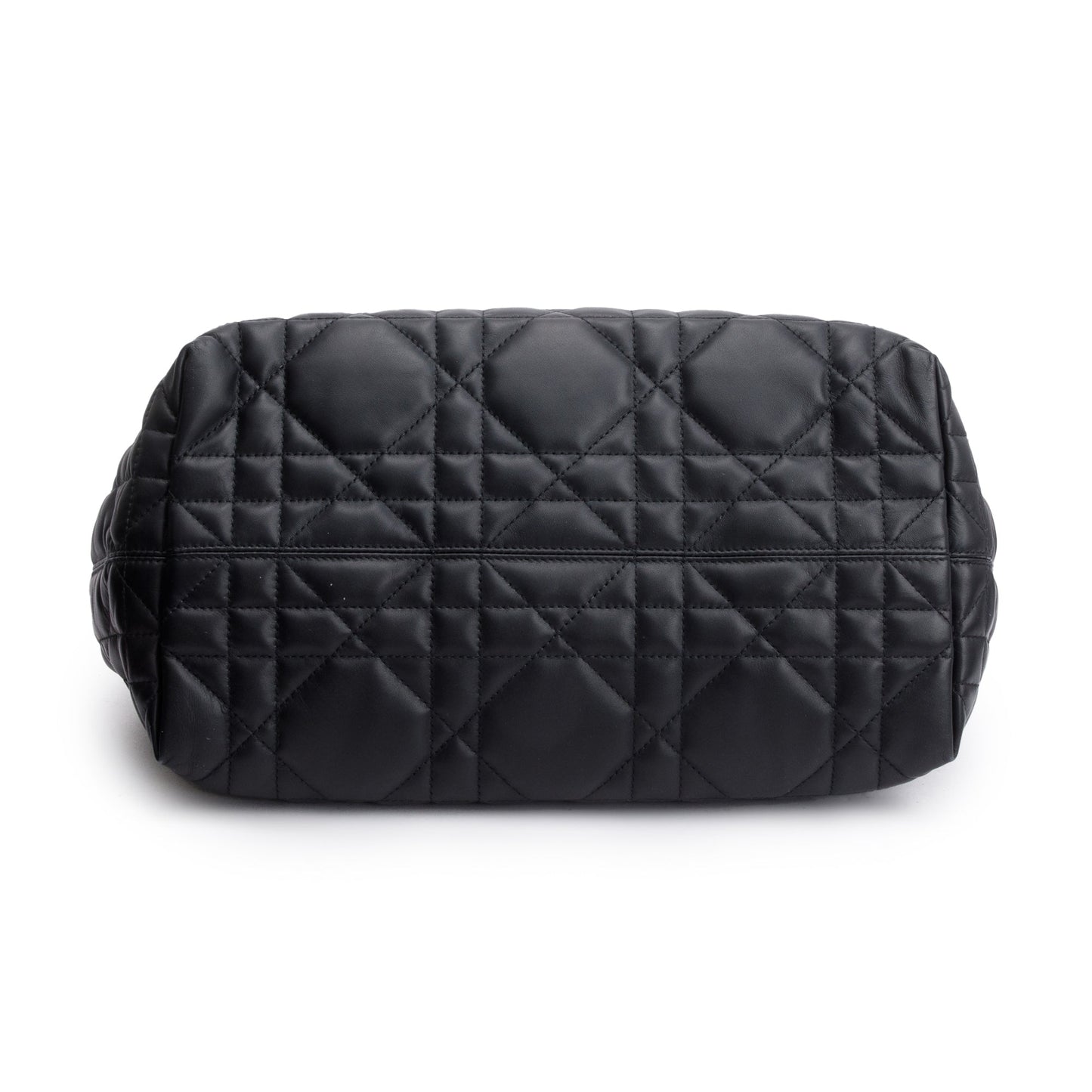 Christian Dior 2023 Black Macrocannage Calfskin Leather Medium Toujours Bag