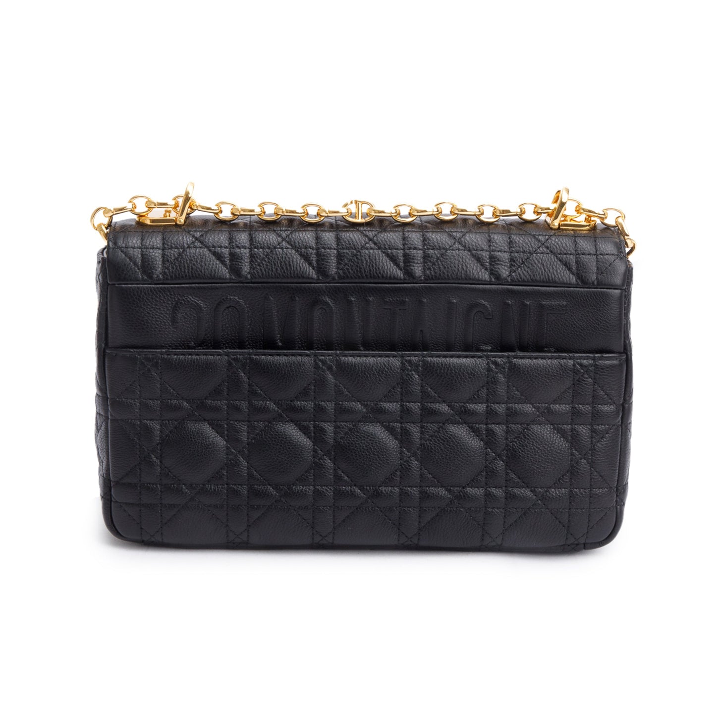 Christian Dior 2024 Black Supple Cannage Calfskin Leather Medium Dior Caro Bag