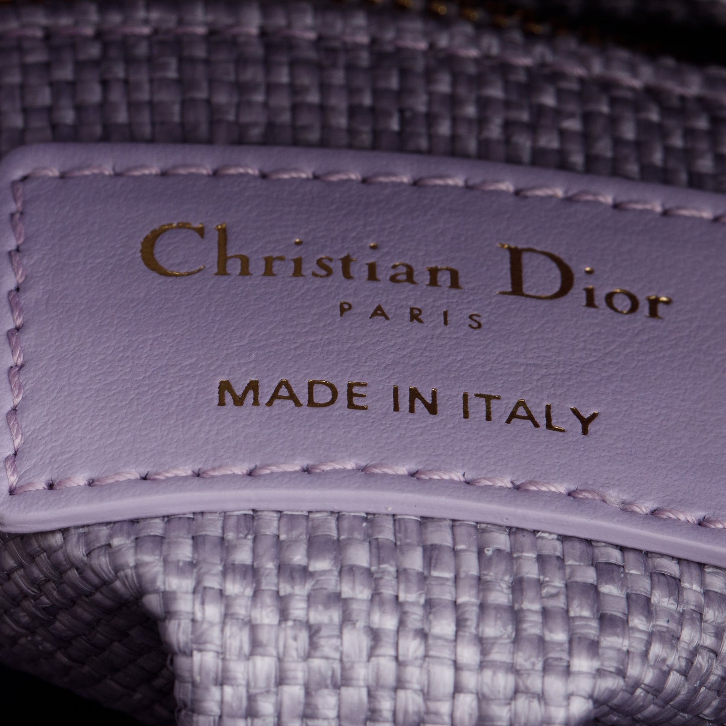 Christian Dior 2024 Purple Cannage Raffia Mini Lady D-Lite Bag