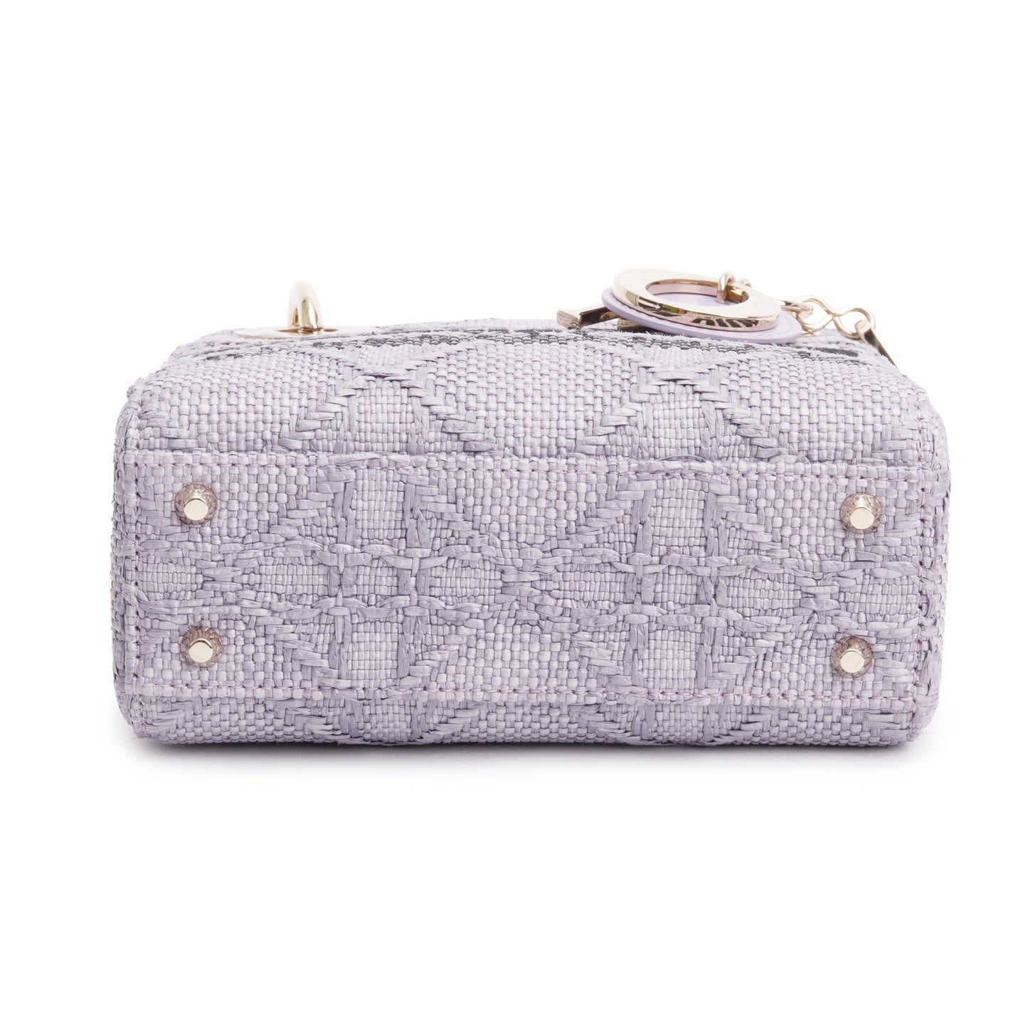 Christian Dior 2024 Purple Cannage Raffia Mini Lady D-Lite Bag