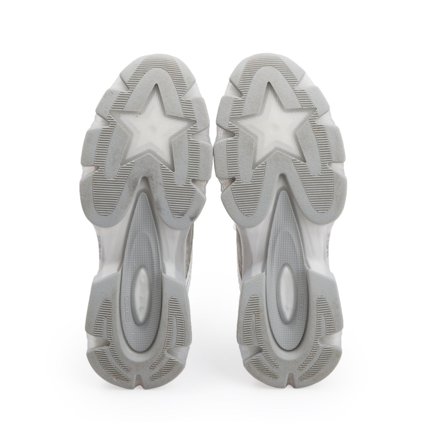 Christian Dior 2024 White/Grey Oblique Canvas and Transparent Rubber Vibe  Sneakers, Size 38.5