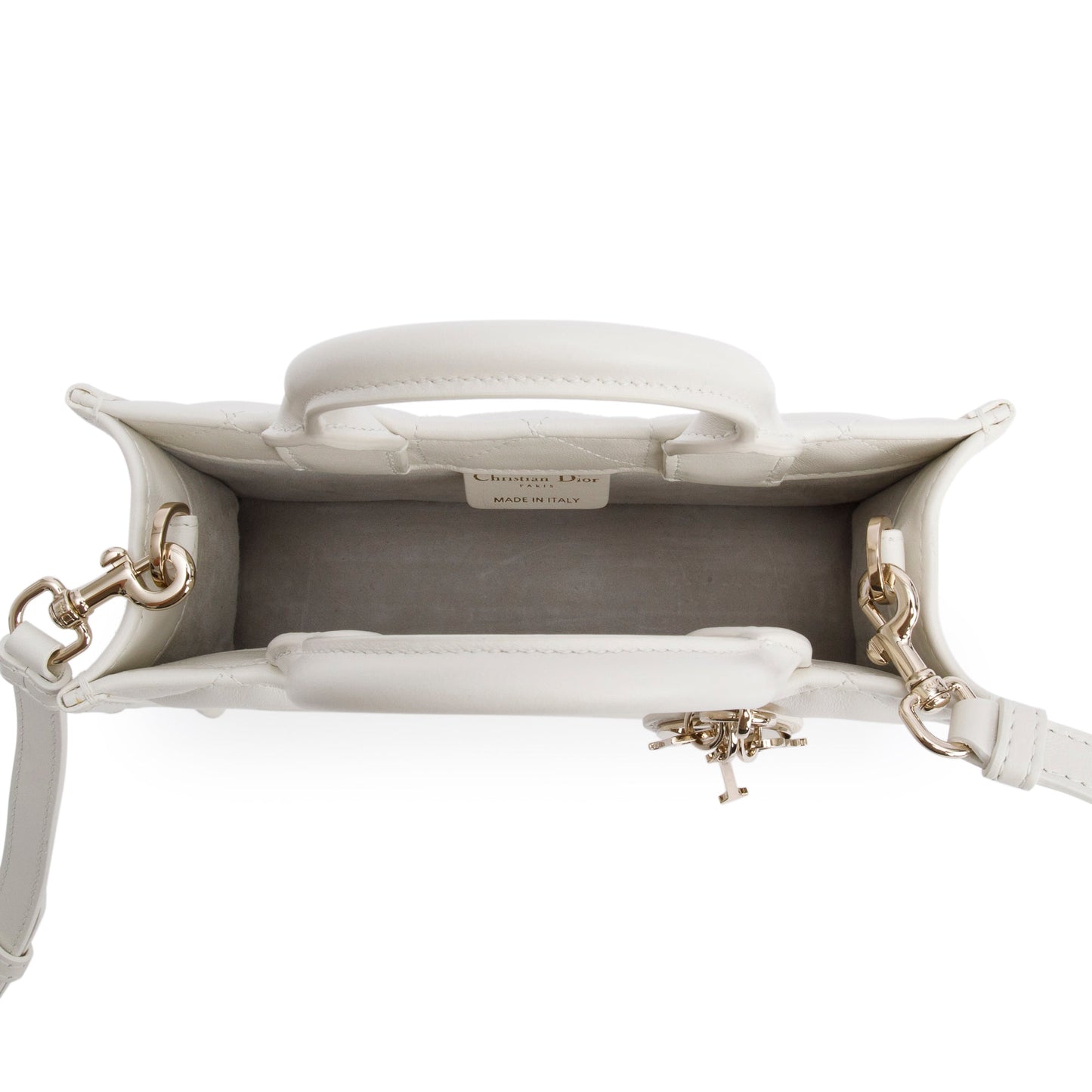 Christian Dior 2024White Macrocannage Lambskin Mini Book Tote