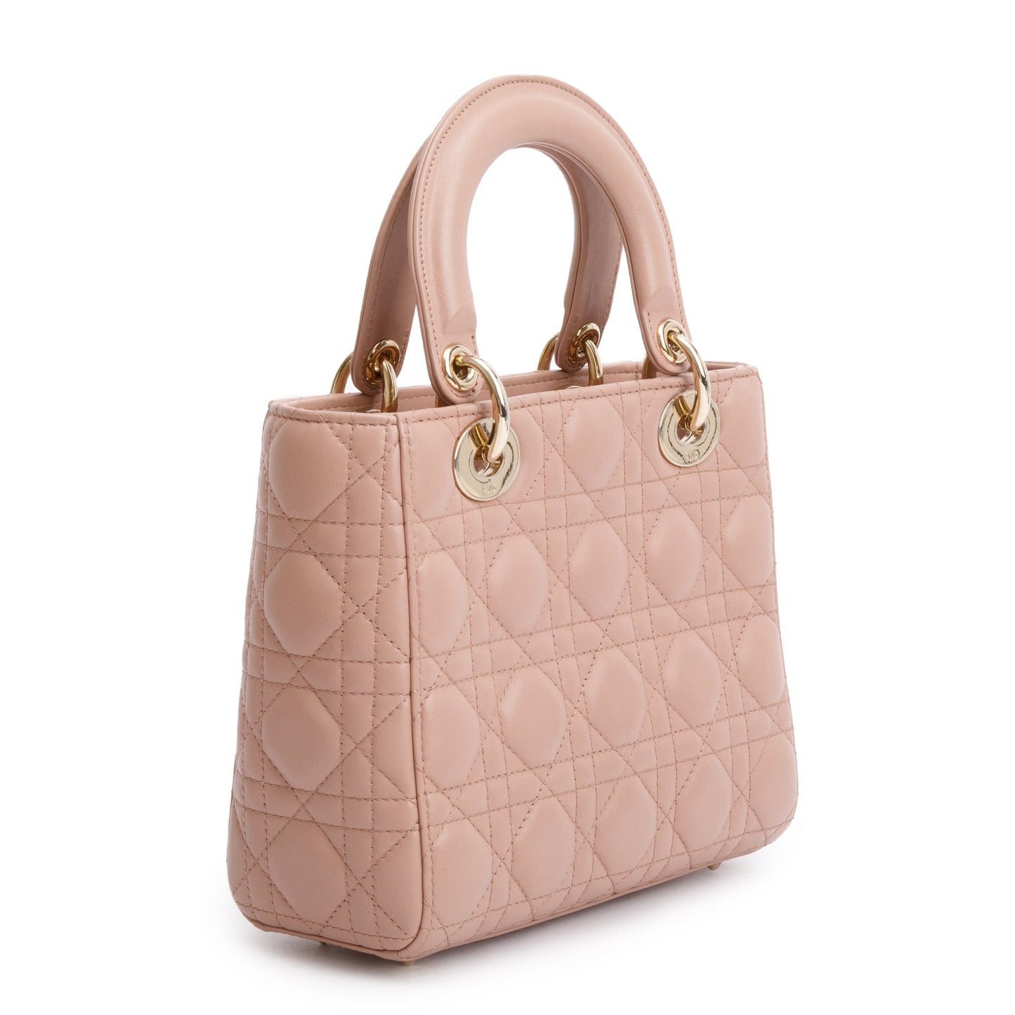 Christian Dior Beige Cannage Lambskin Leather Small Lady Dior My Abcdior Bag