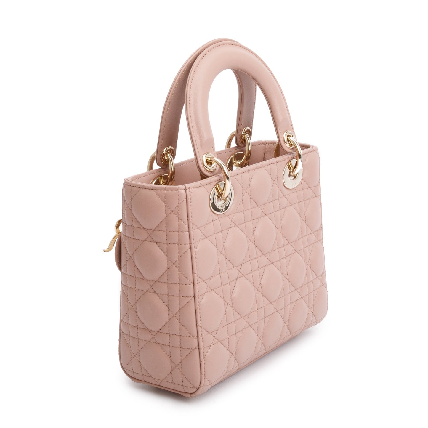 Christian Dior Beige Cannage Lambskin Leather Small Lady Dior My Abcdior Bag