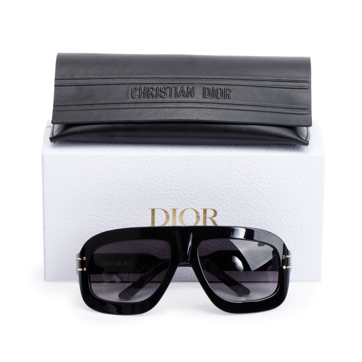 Christian Dior Black Acetate DiorSignature M1U Oversized Sunglasses
