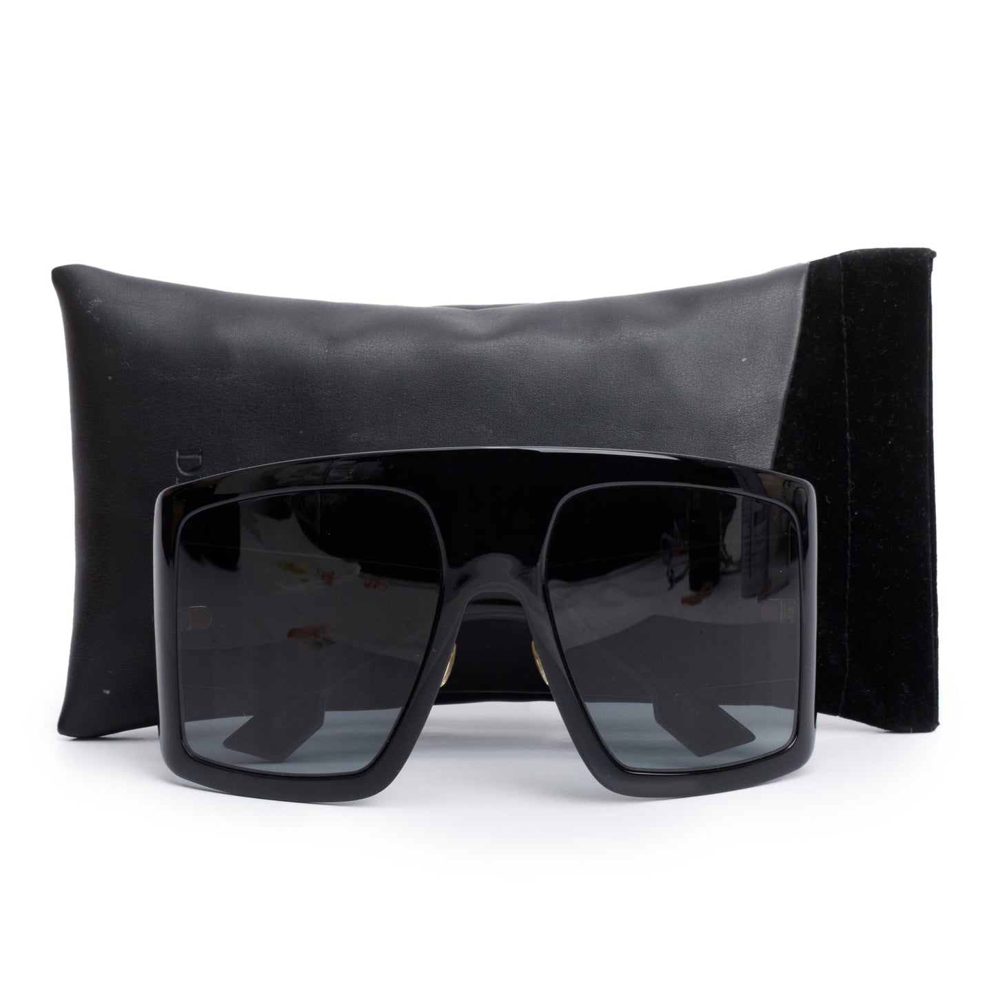 Christian Dior Black Acetate DiorSoLight1 Shield Sunglasses