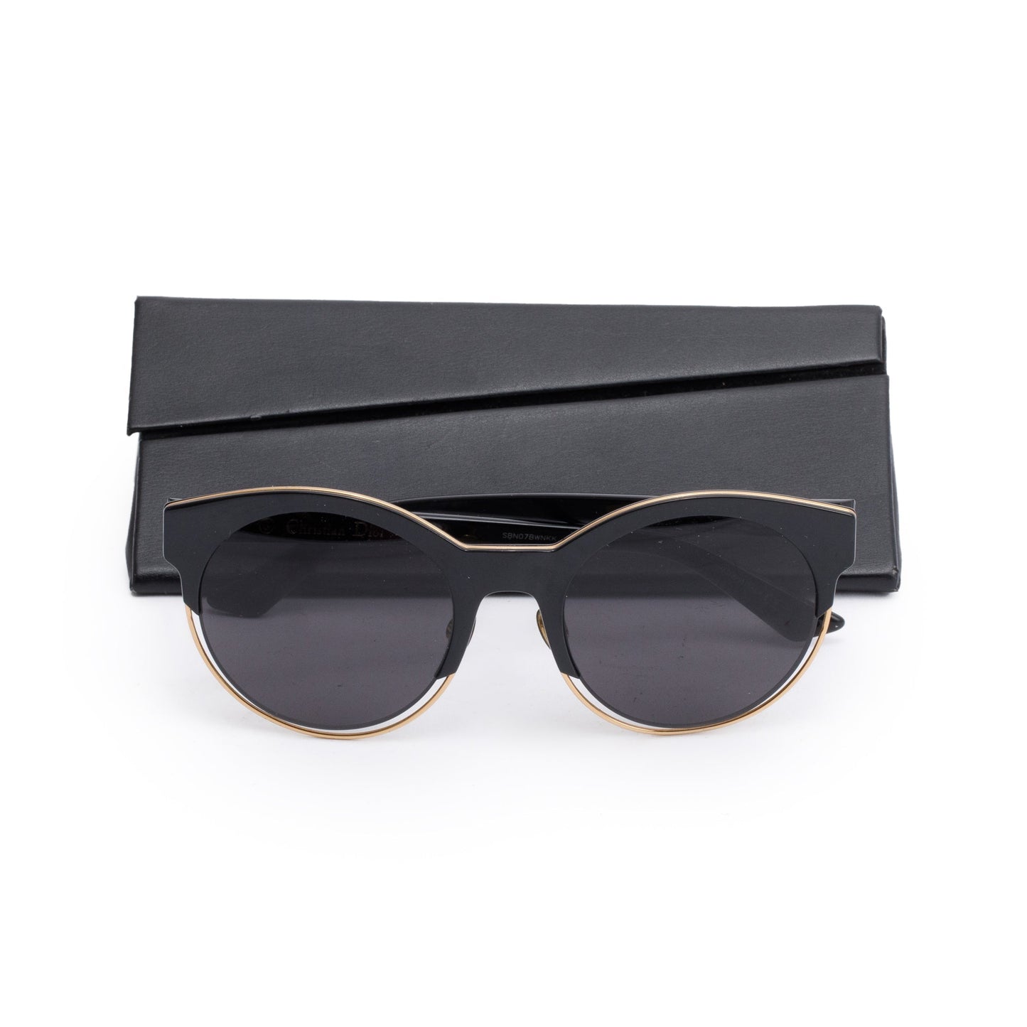 Christian Dior Black Acetate Diorsideral1 Round Sunglasses
