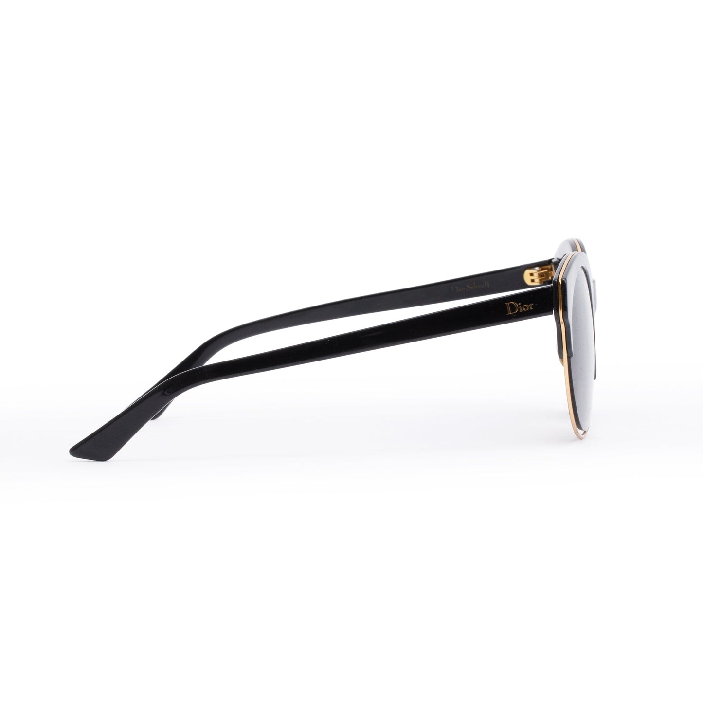 Christian Dior Black Acetate Diorsideral1 Round Sunglasses