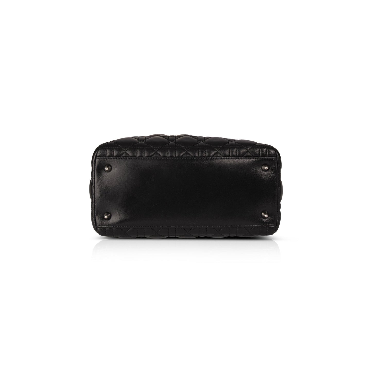 Christian Dior Black Lambskin Medium Lady Dior Bag