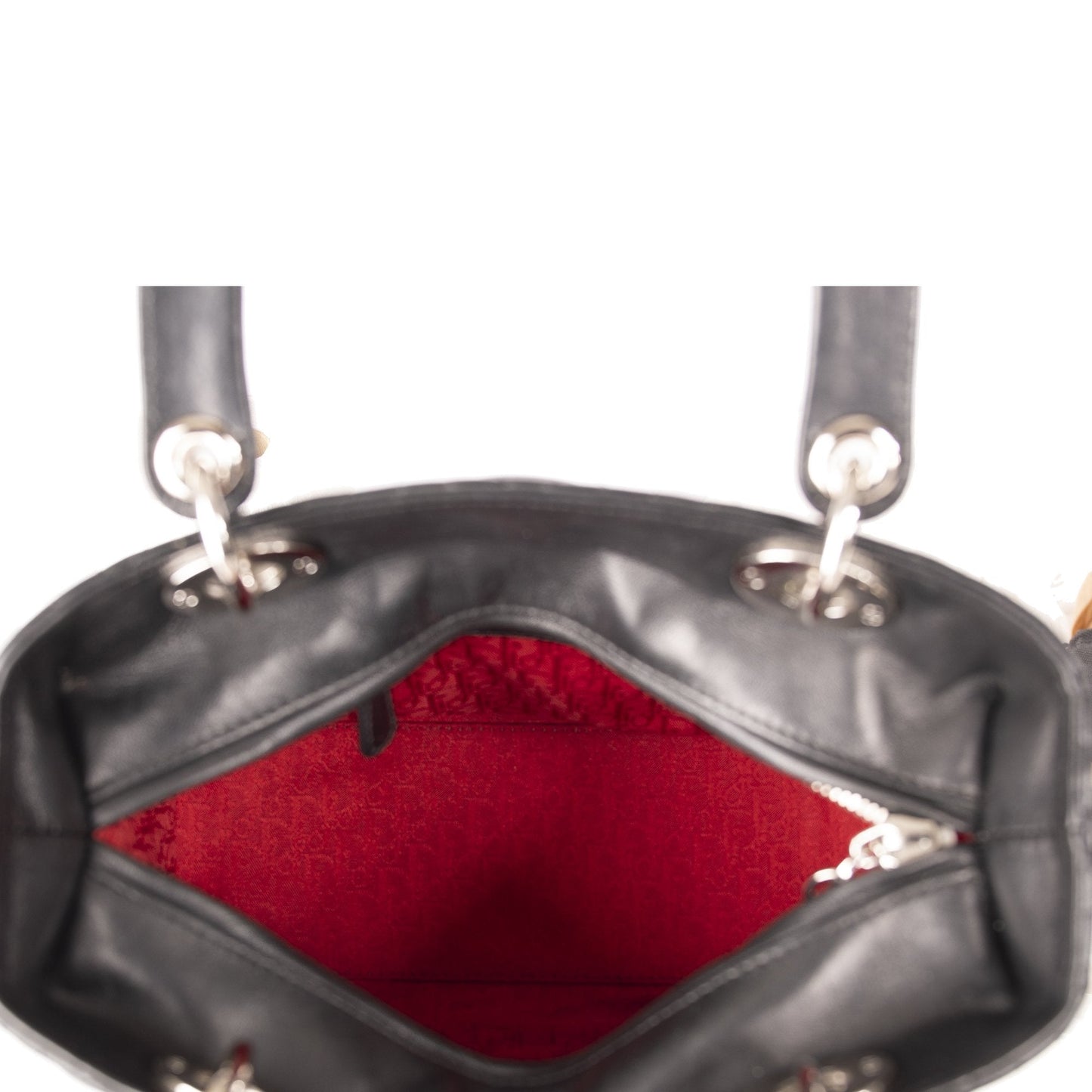 Christian Dior Black Lambskin Medium Lady Dior Bag