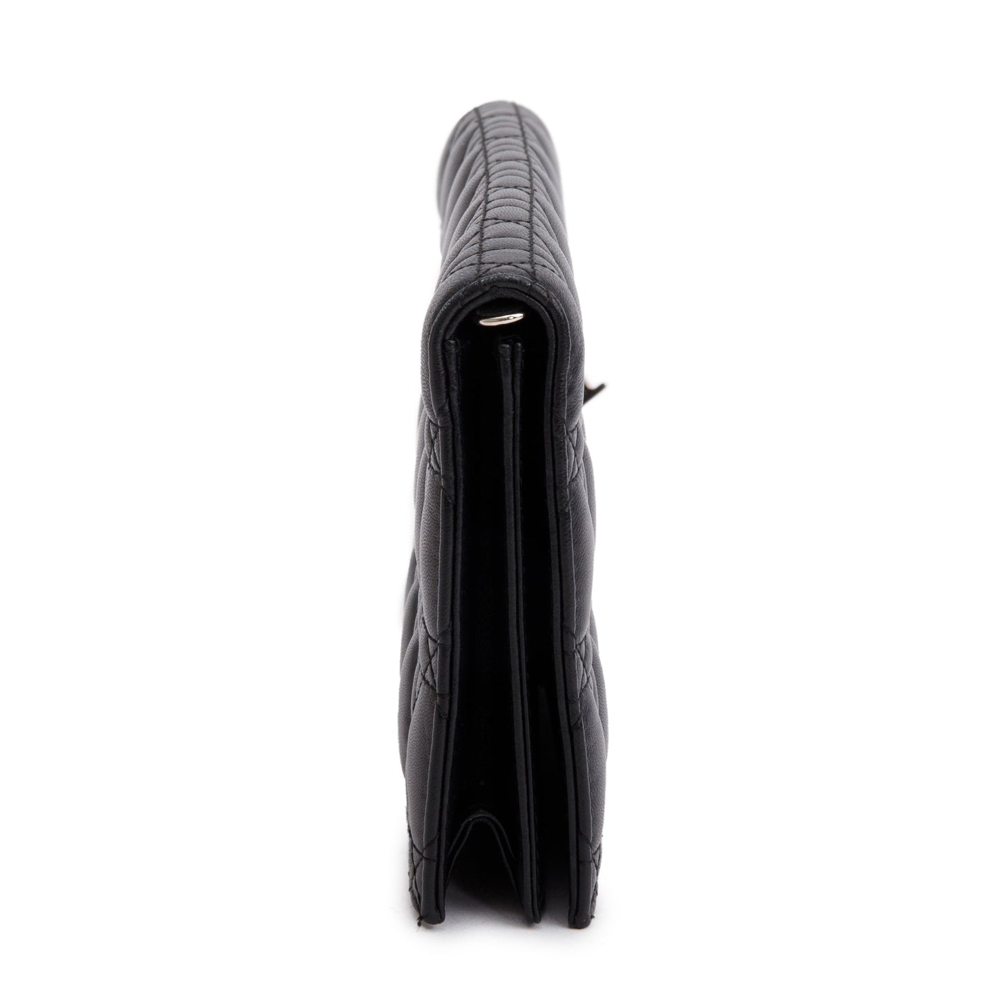 Christian Dior Black Leather Lady Dior Convertible Clutch