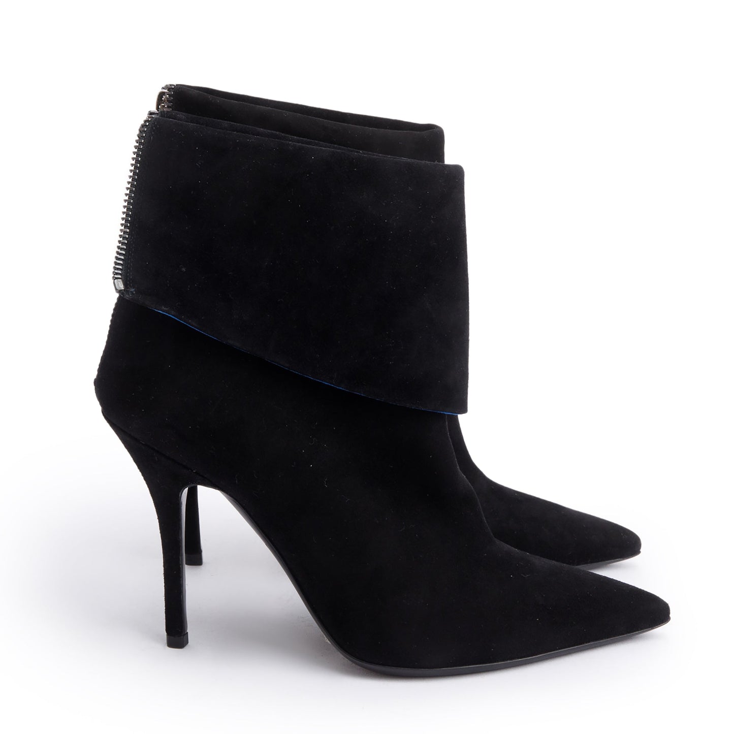Christian Dior Black Suede Reverso Ankle Boots, Size 37