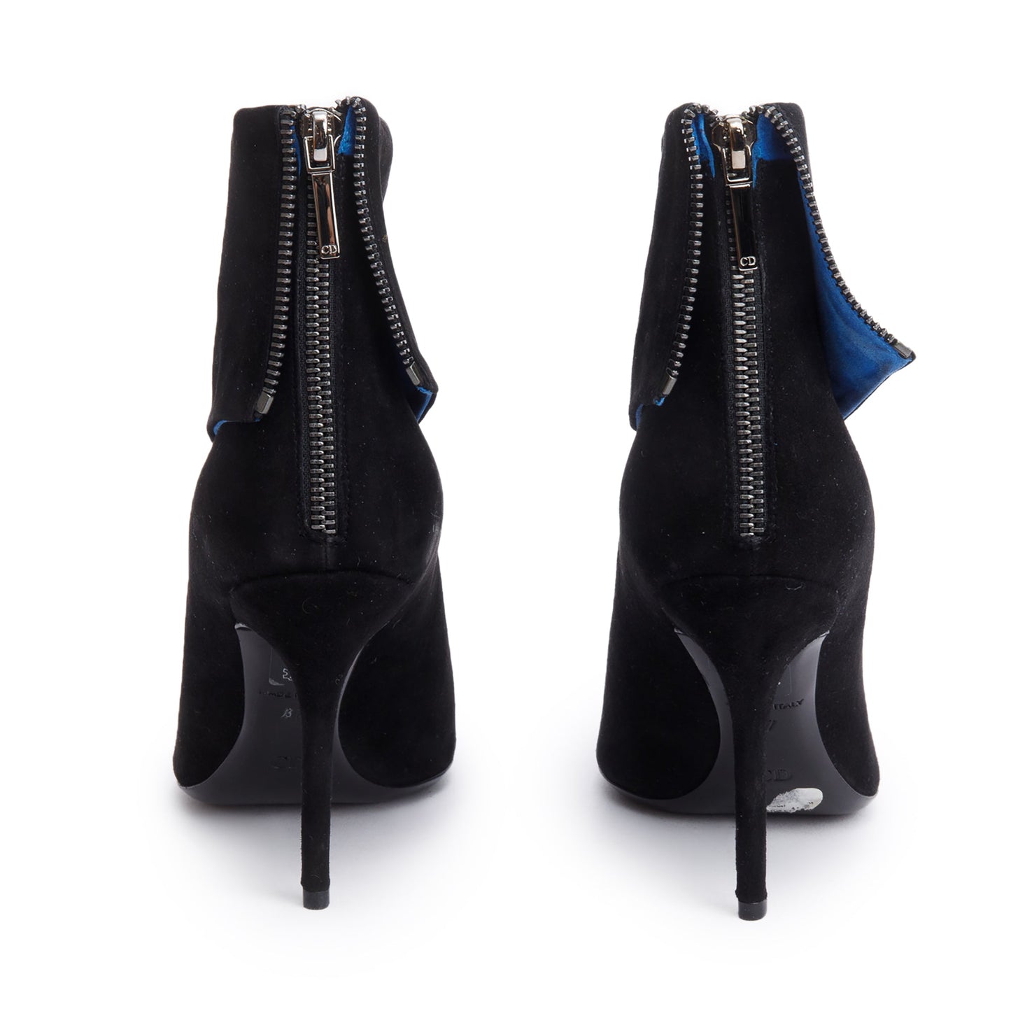 Christian Dior Black Suede Reverso Ankle Boots, Size 37