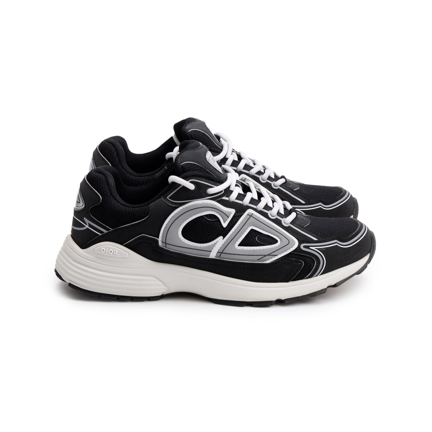 Christian Dior Black/Grey Mesh Technical Fabric B30 Sneakers, Size 41