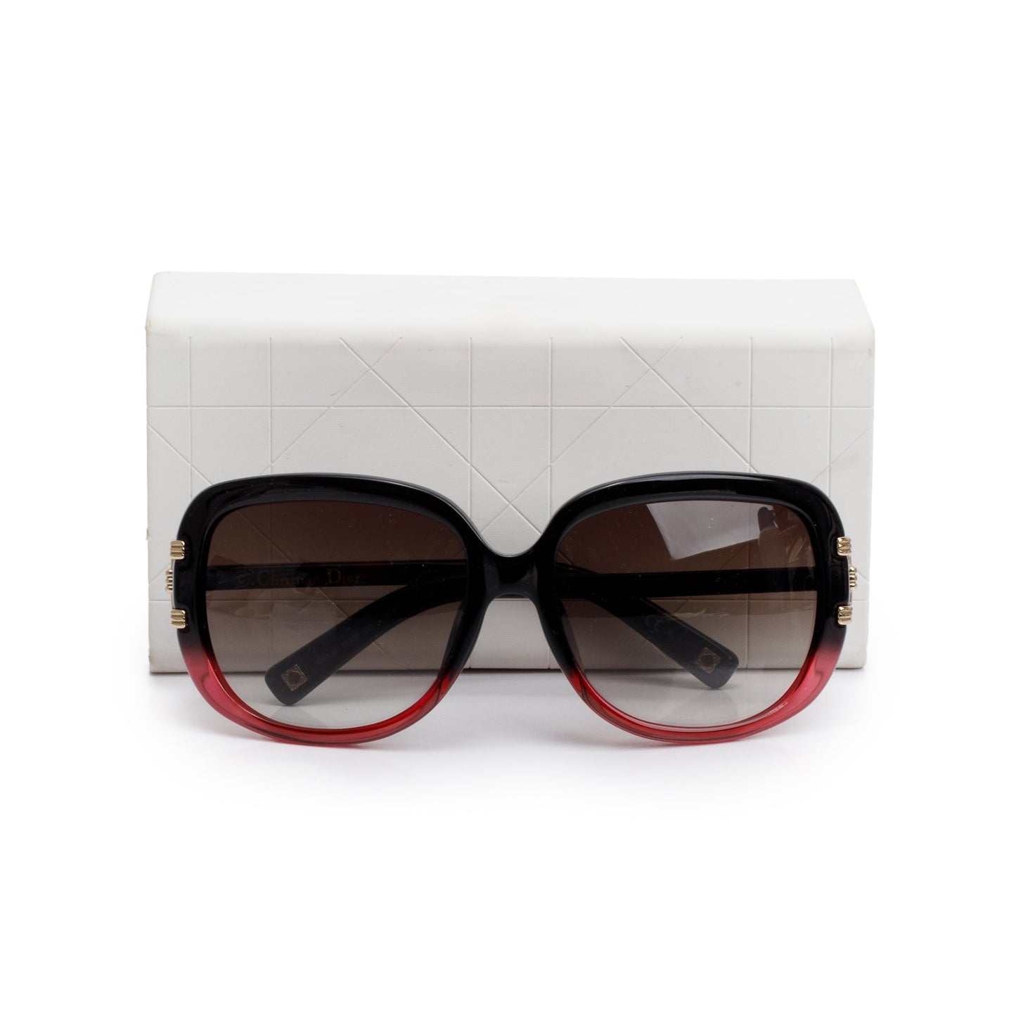 Christian Dior Black/Red Acetate DiorGraphix3F Square Sunglasses