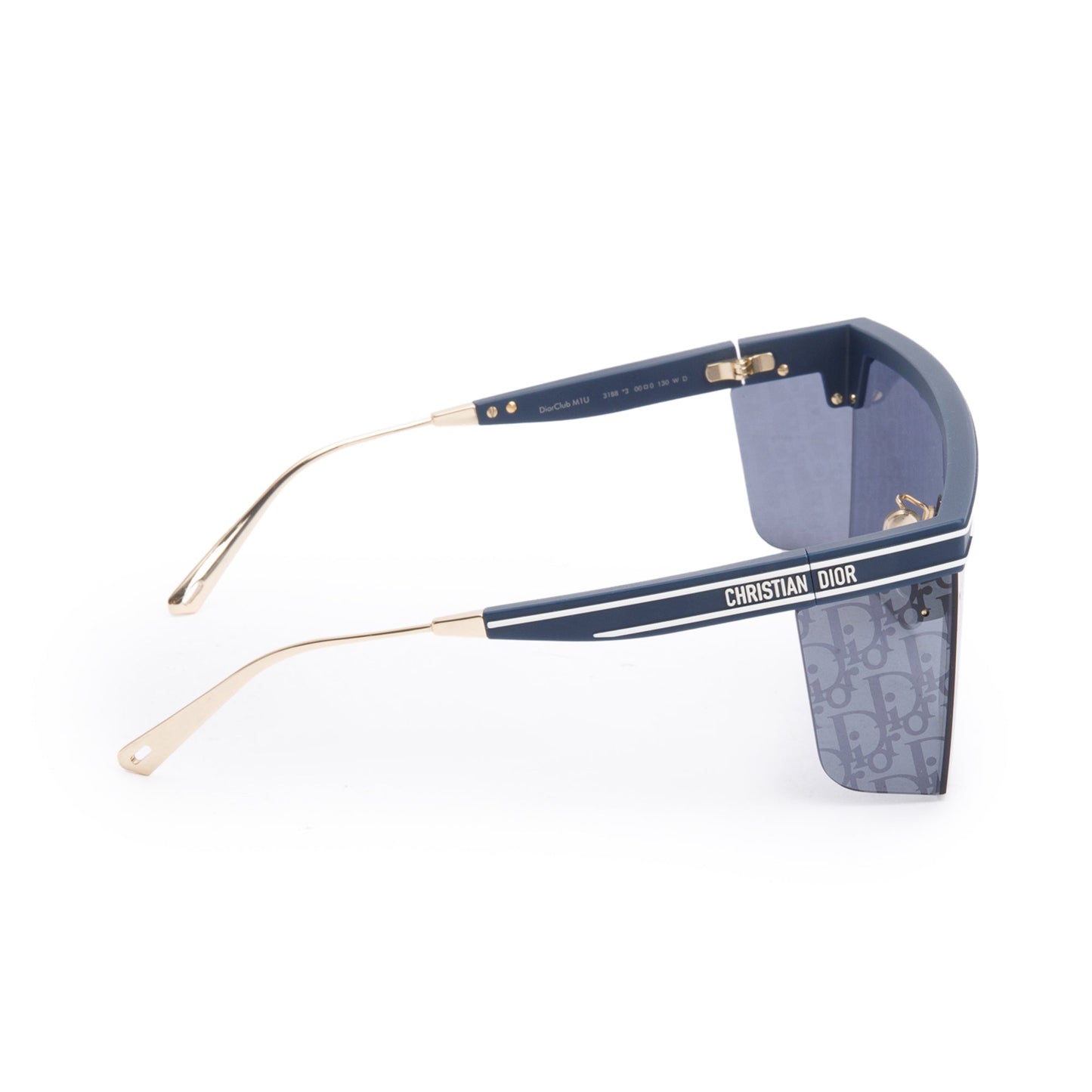 Christian Dior Blue Oblique DiorClub M1U Shield Mask Sunglasses