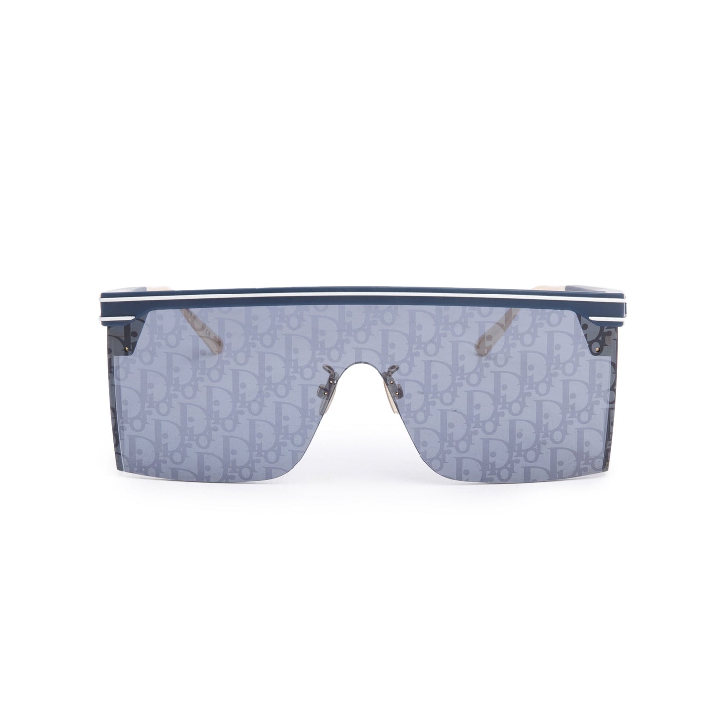 Christian Dior Blue Oblique DiorClub M1U Shield Mask Sunglasses