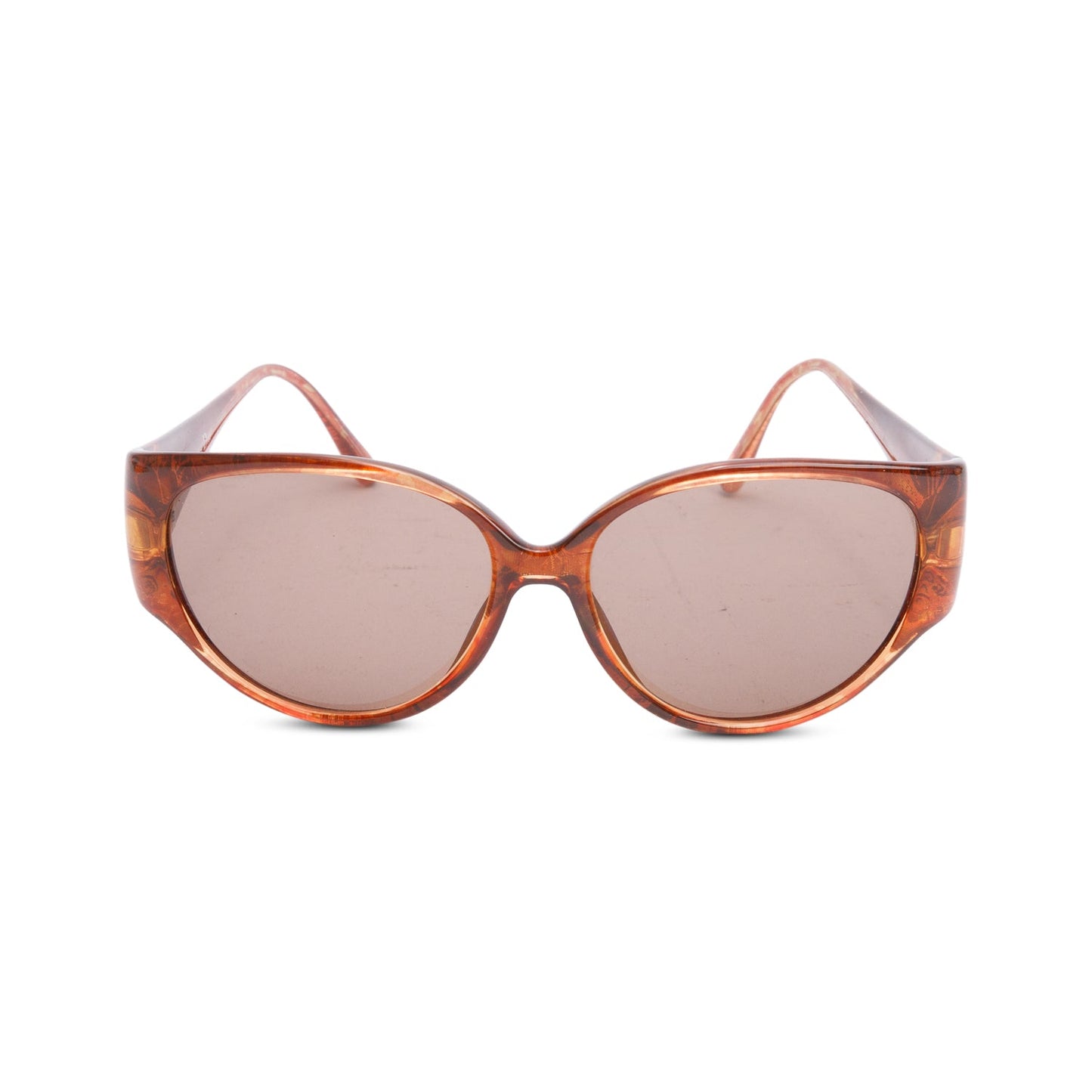 Christian Dior Brown Printed Acetate Austria 2849 Round Sunglasses