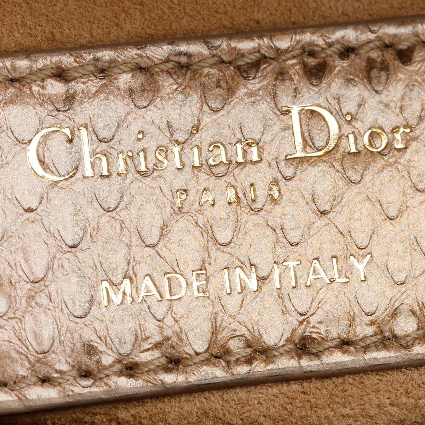 Christian Dior Brown Python Mini Lady Dior Bag