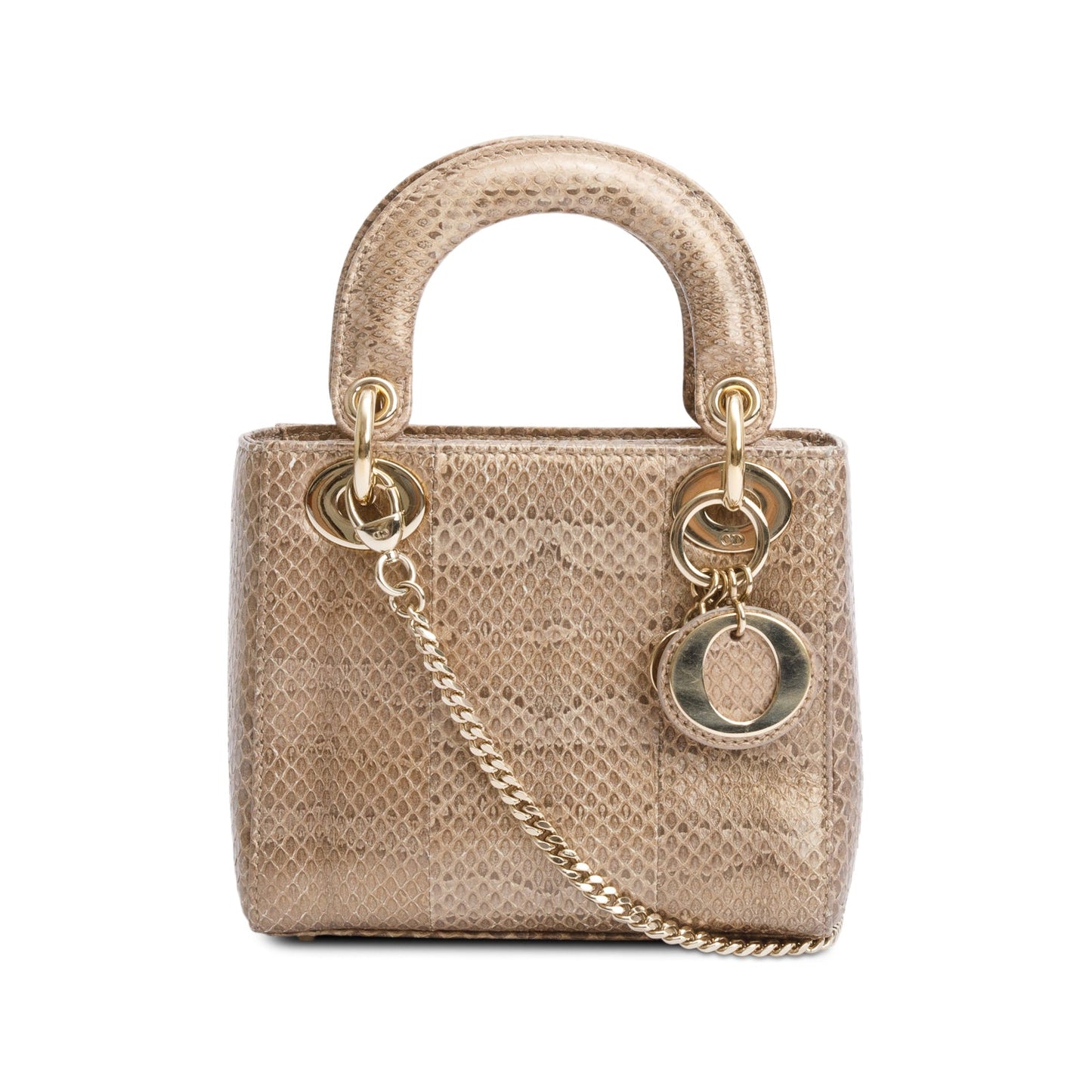 Christian Dior Brown Python Mini Lady Dior Bag